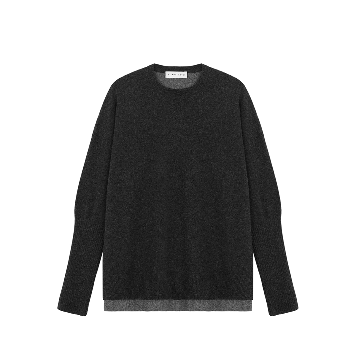 Boxy Sweater With YY Logo Dark Grey made by YLIANA YEPEZ