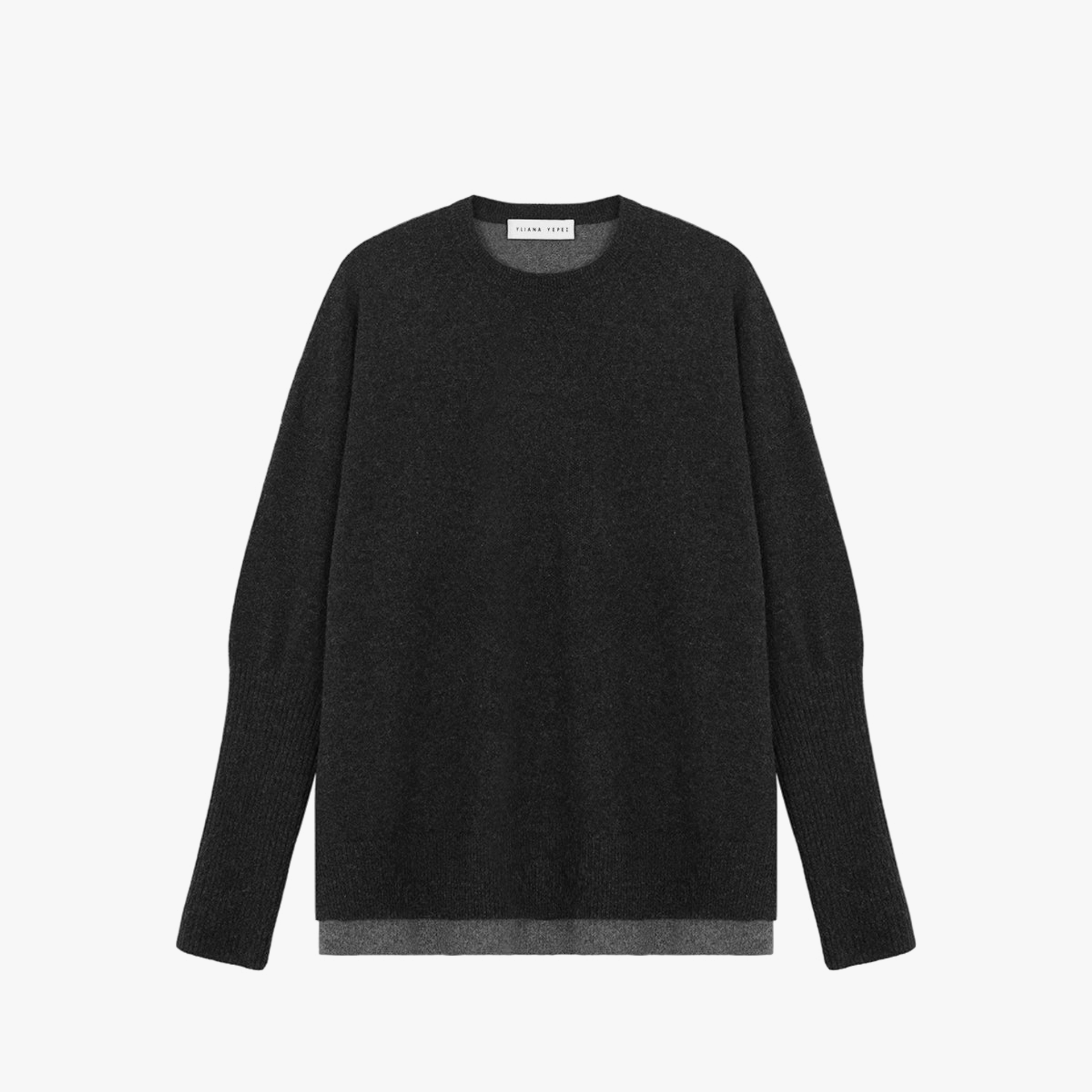 Boxy Sweater With YY Logo Dark Grey made by YLIANA YEPEZ