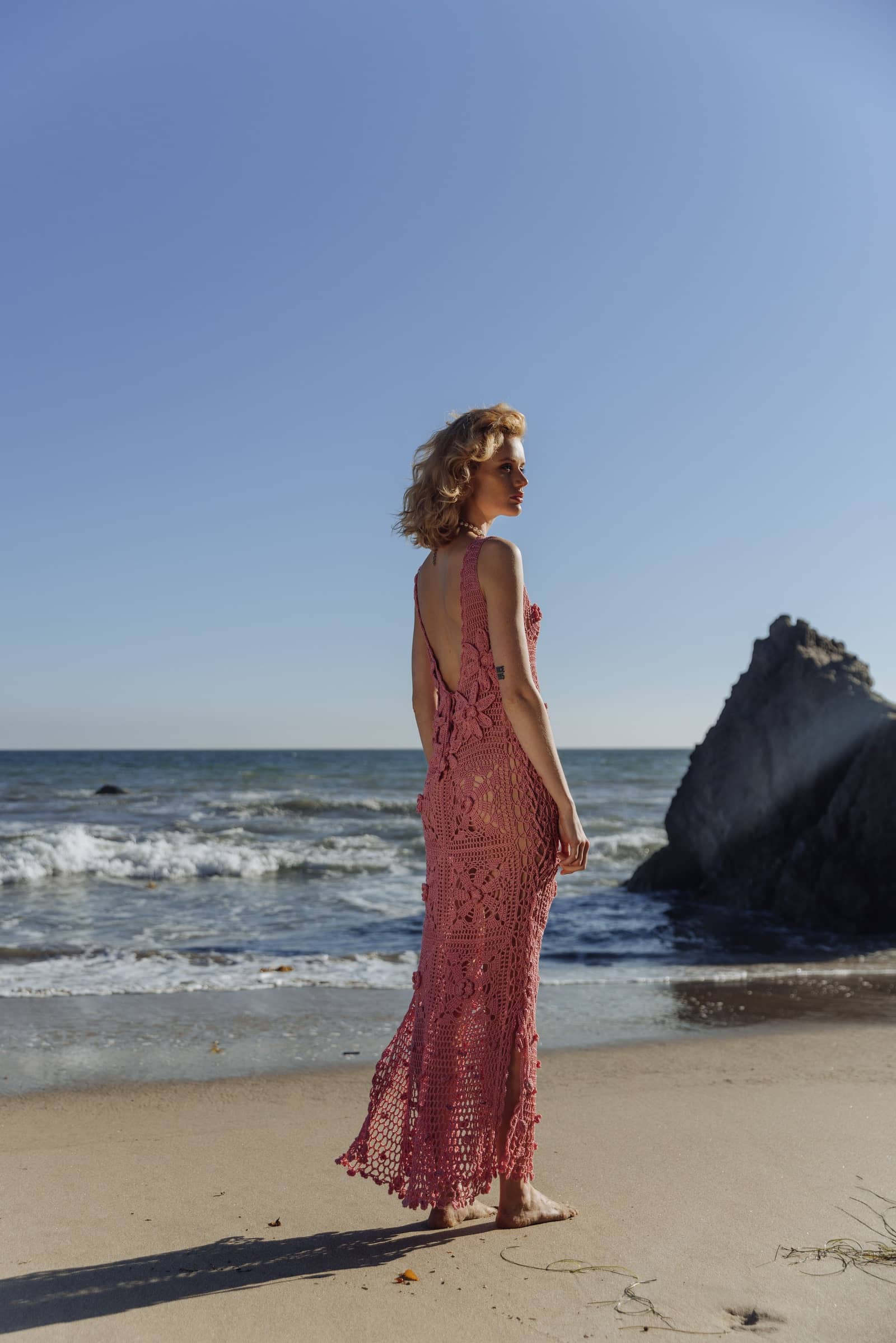 Dust Rose Handmade Crochet Dress made by ANDREEVA