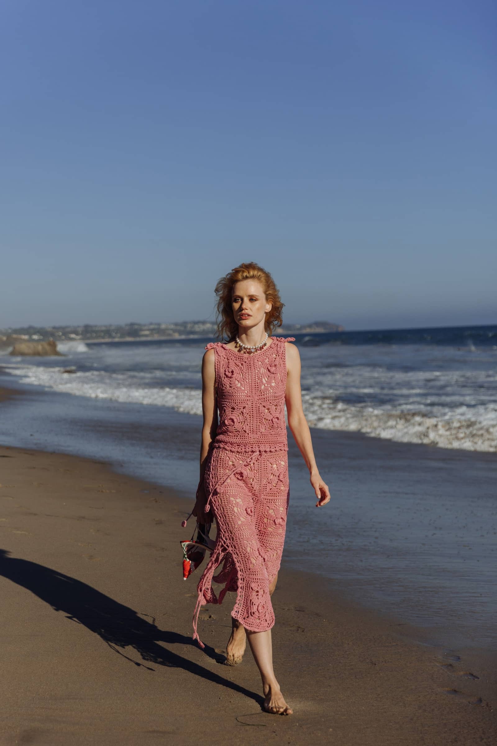 Dust Rose Handmade Crochet Dress made by ANDREEVA