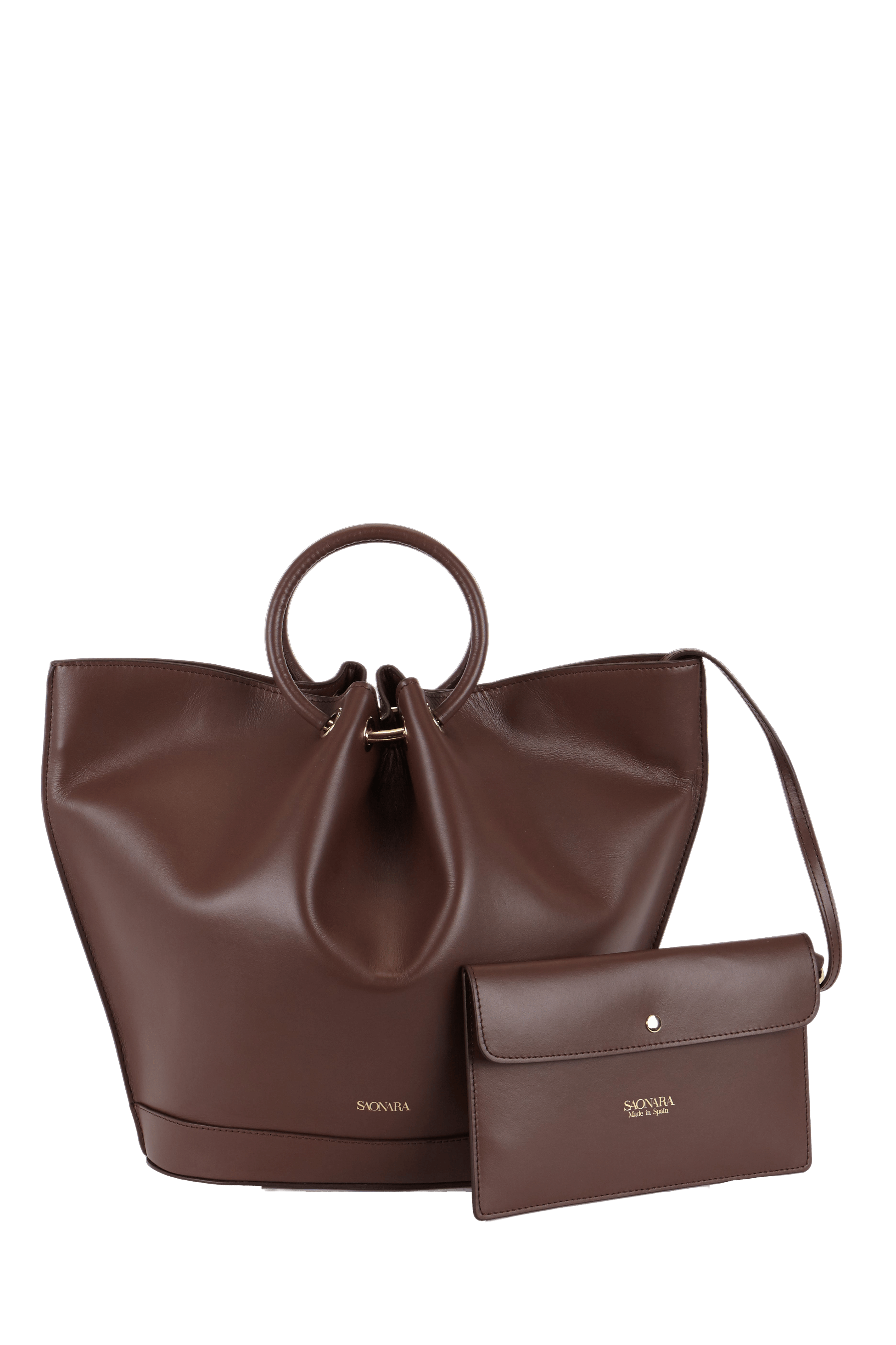 SAONARA CHOCOLATE LEATHER CARRY CASE made by Saonara