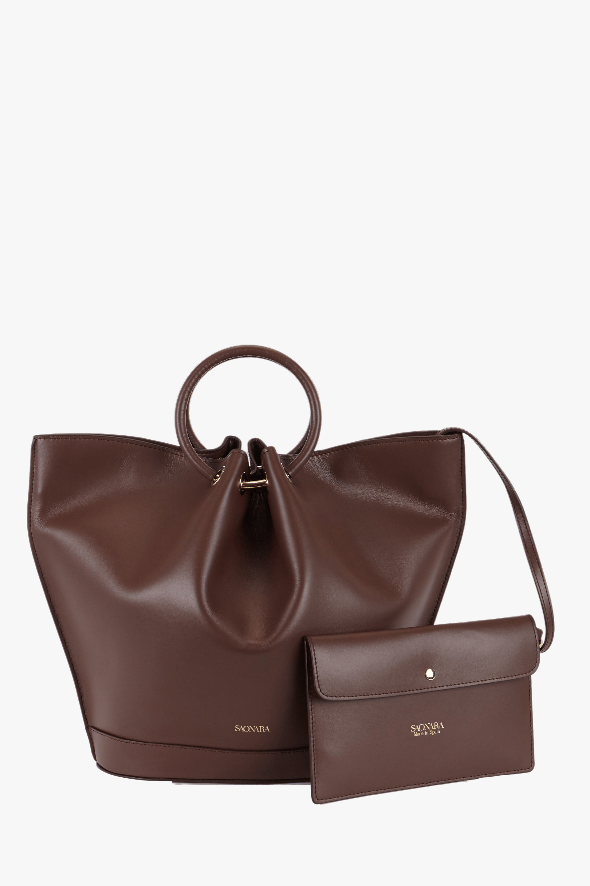 SAONARA CHOCOLATE LEATHER CARRY CASE made by Saonara