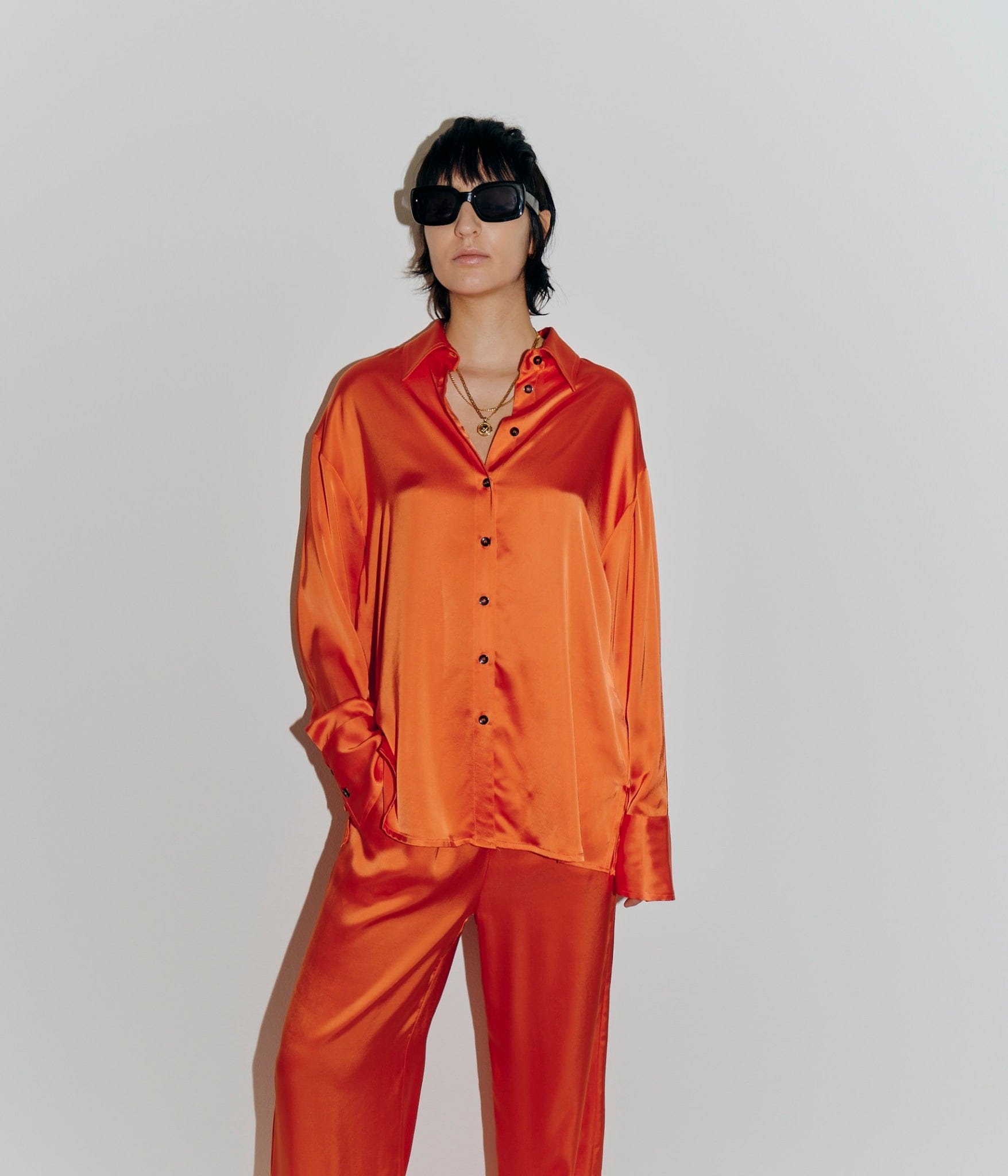 Jenka Shirt - Mandarin Red made by HERSKIND