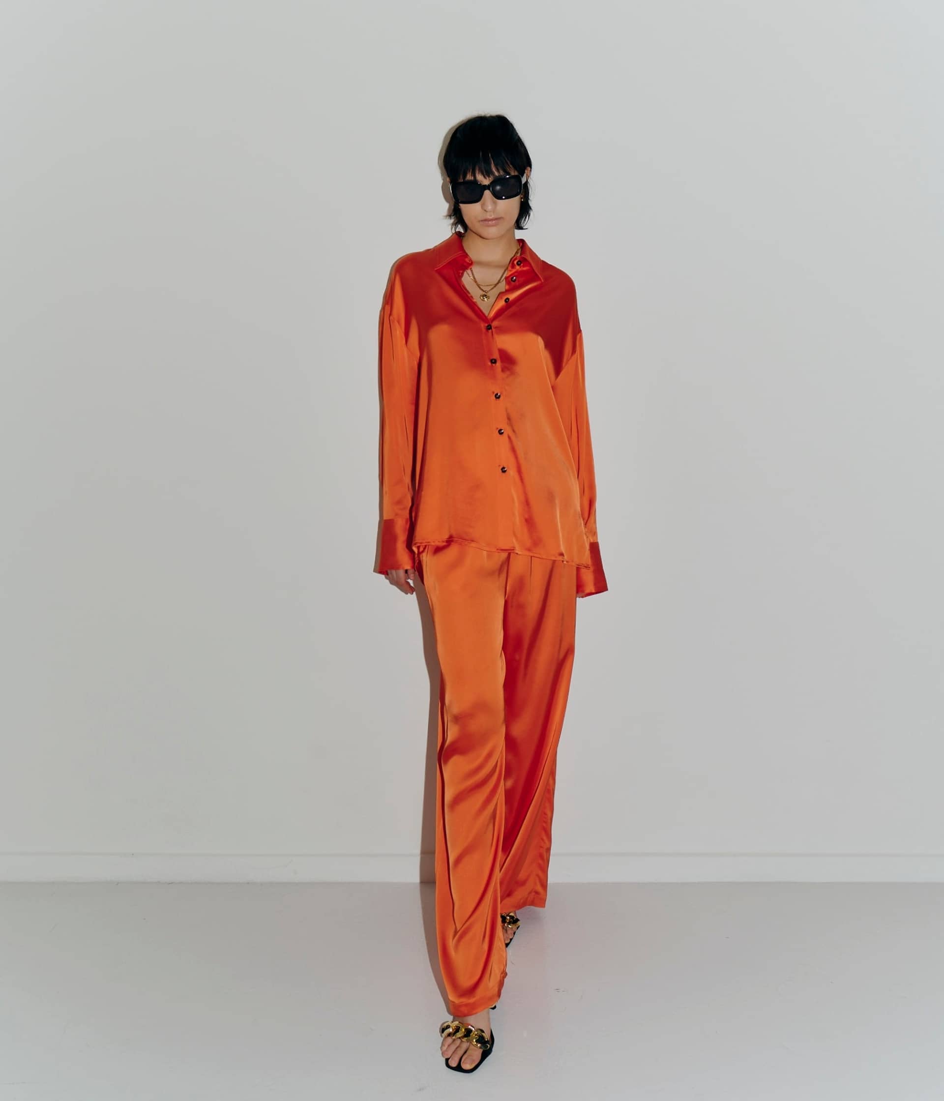 Jenka Shirt - Mandarin Red made by HERSKIND