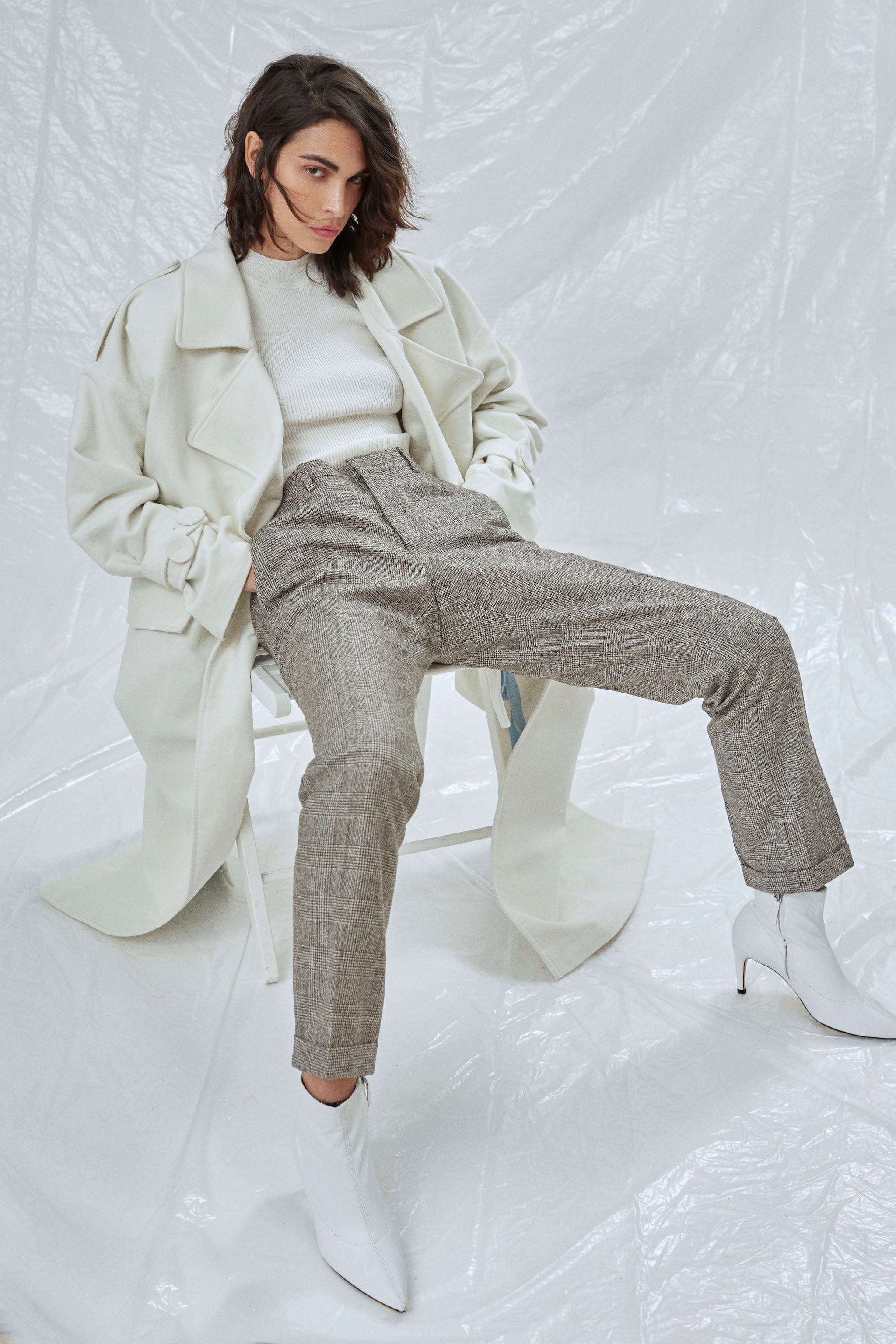 Laura Oversized Coat in Blanche in White made by Nazli Ceren
