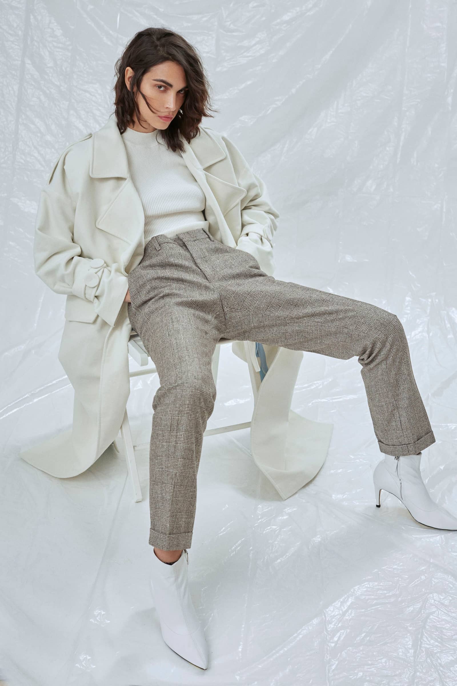 Laura Oversized Coat in Blanche in White made by Nazli Ceren