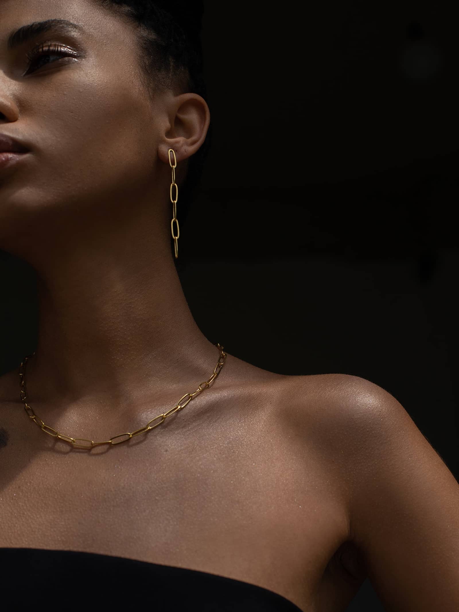 Nautilus Chain Earrings in Gold made by Eva Remenyi