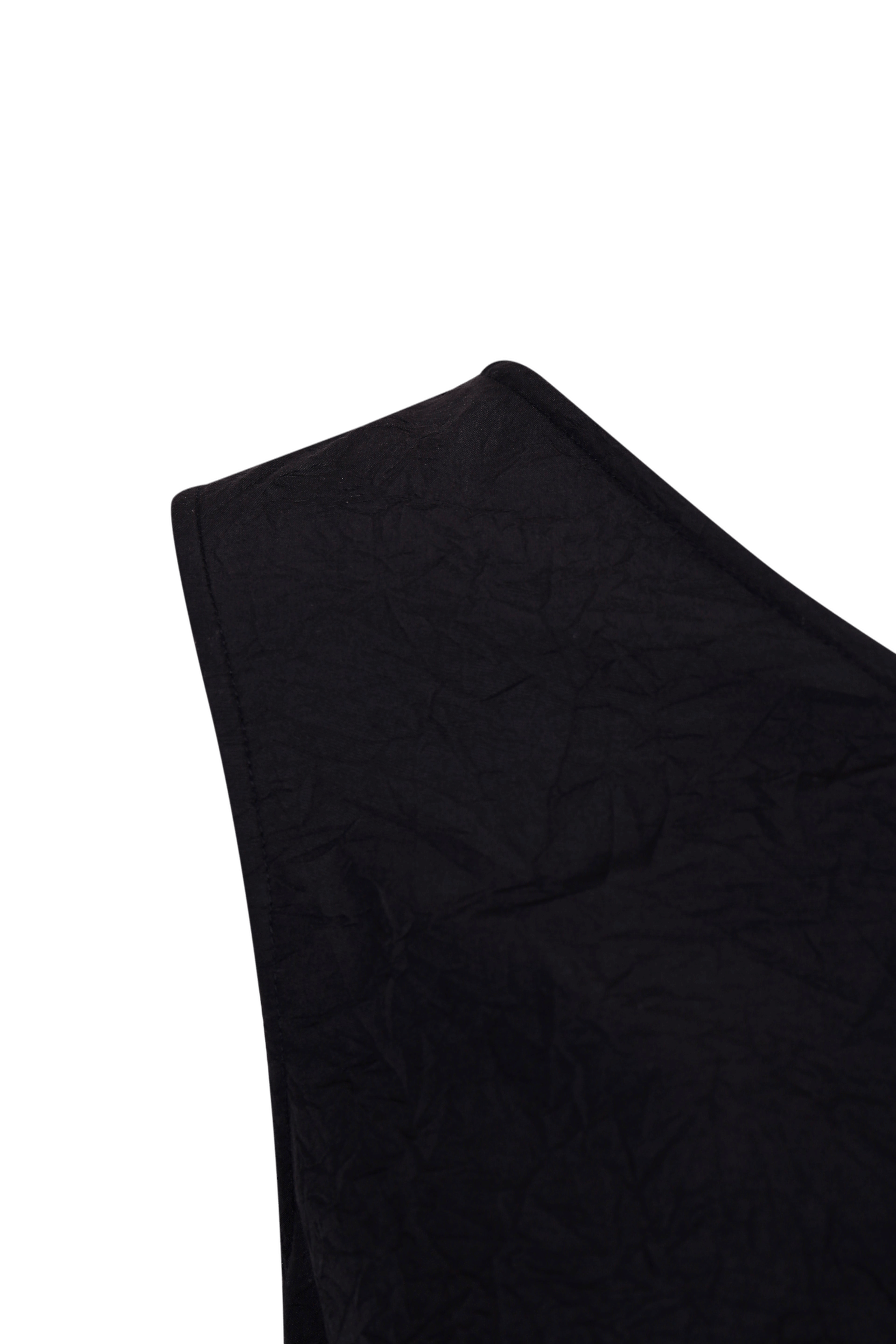 BLACK TEXTURED DRAPED MINI DRESS made by YIBRI