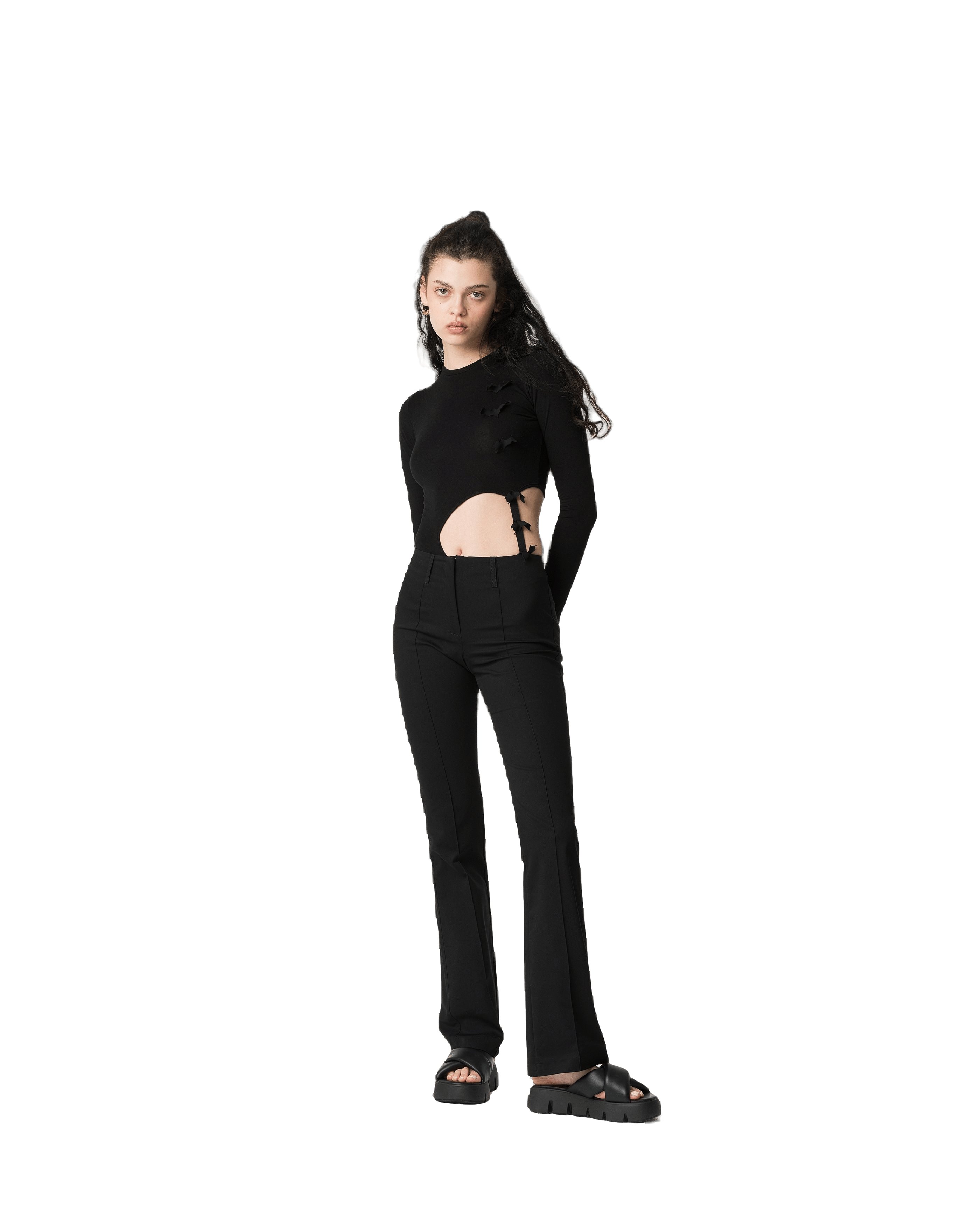 Murrieta black trousers in Black made by DIVALO