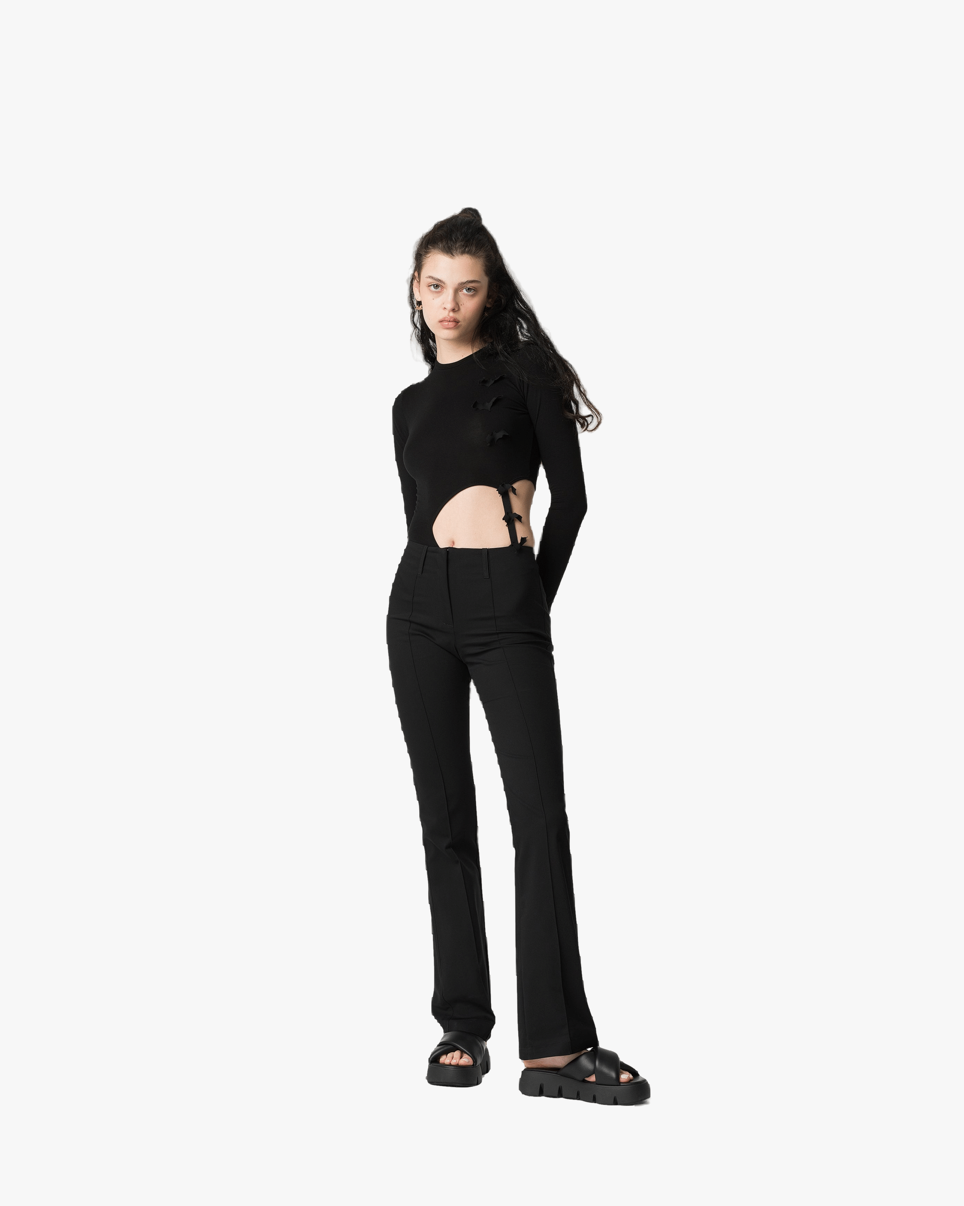 Murrieta black trousers in Black made by DIVALO