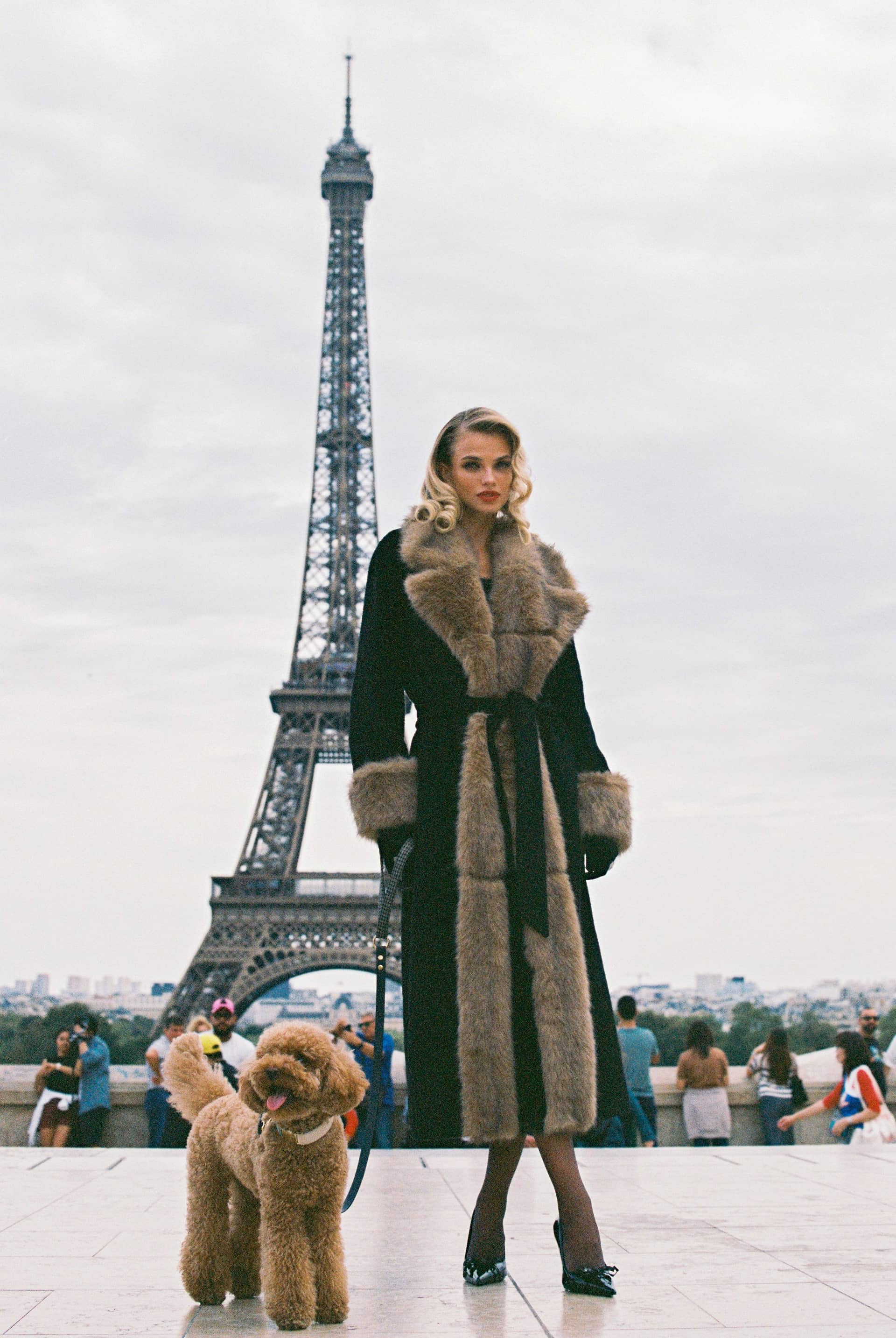 Adriana Faux Fur Coat (Black & Brown) made by Nana Jacqueline