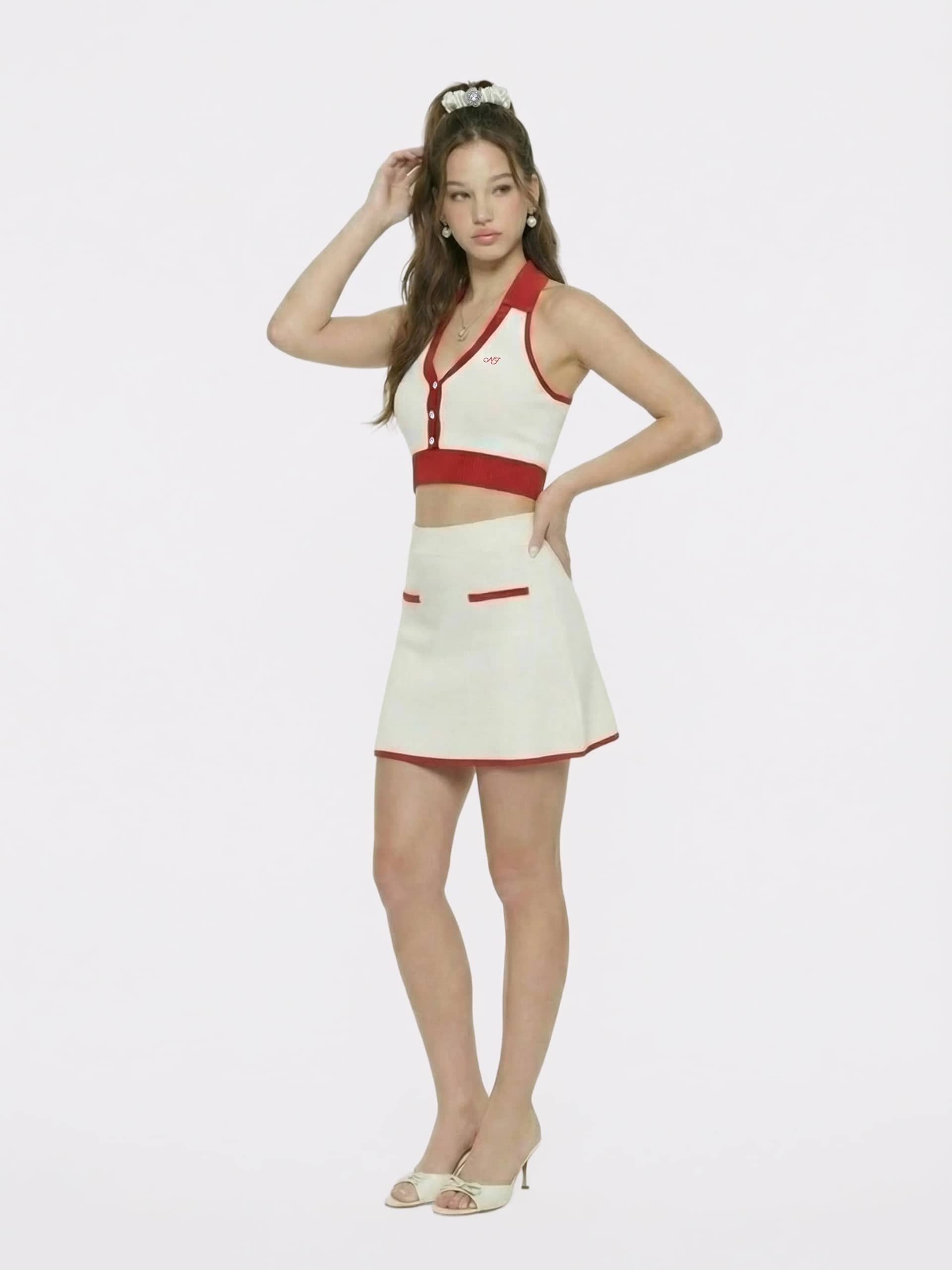 Wilhelmina Contrast A-Line White Skirt made by Nana Jacqueline