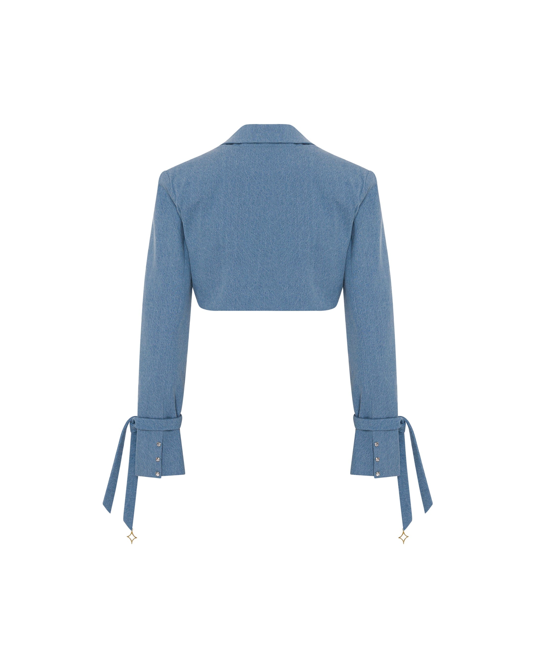 Denim Cropped Blazer made by ONORI