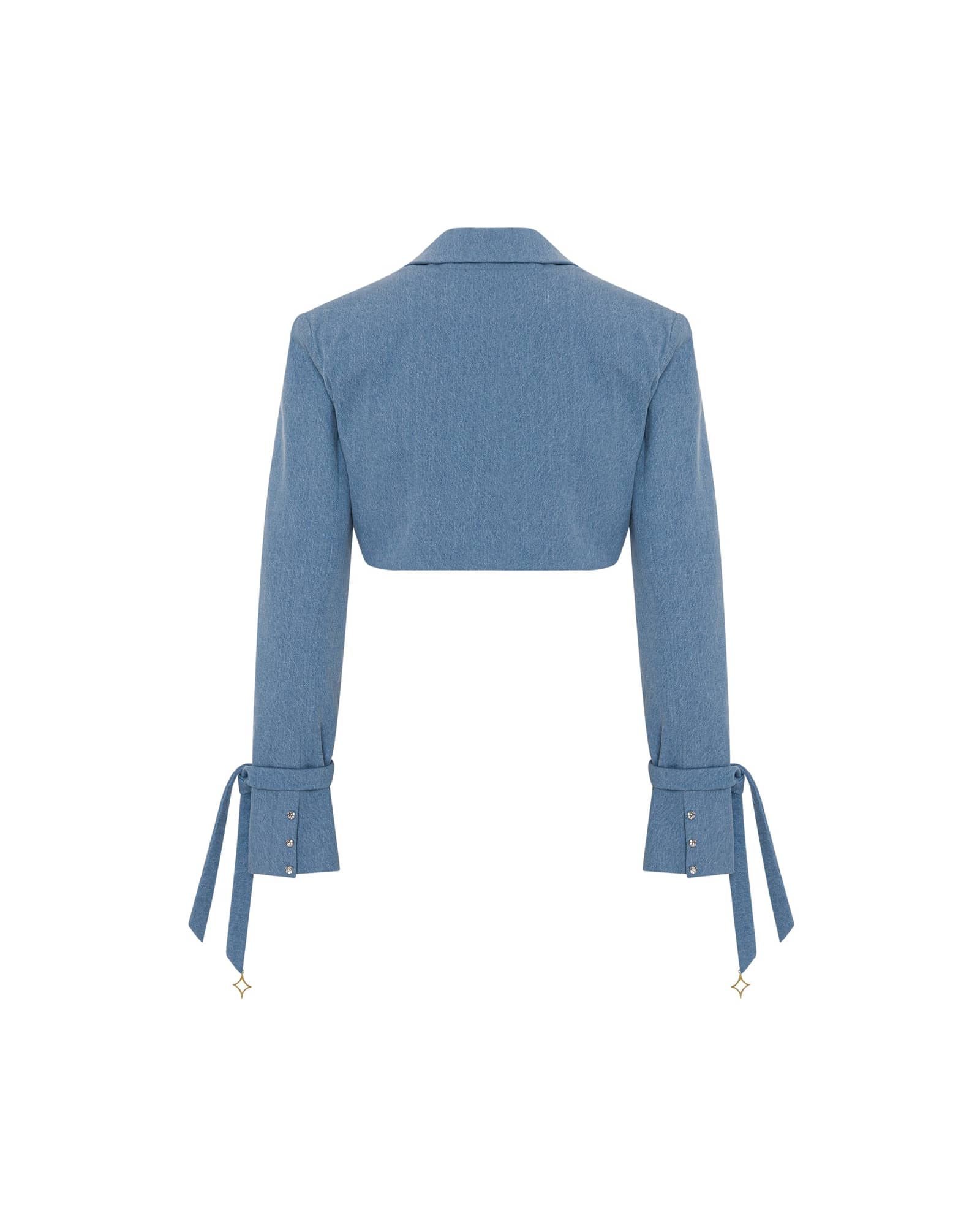 Denim Cropped Blazer made by ONORI