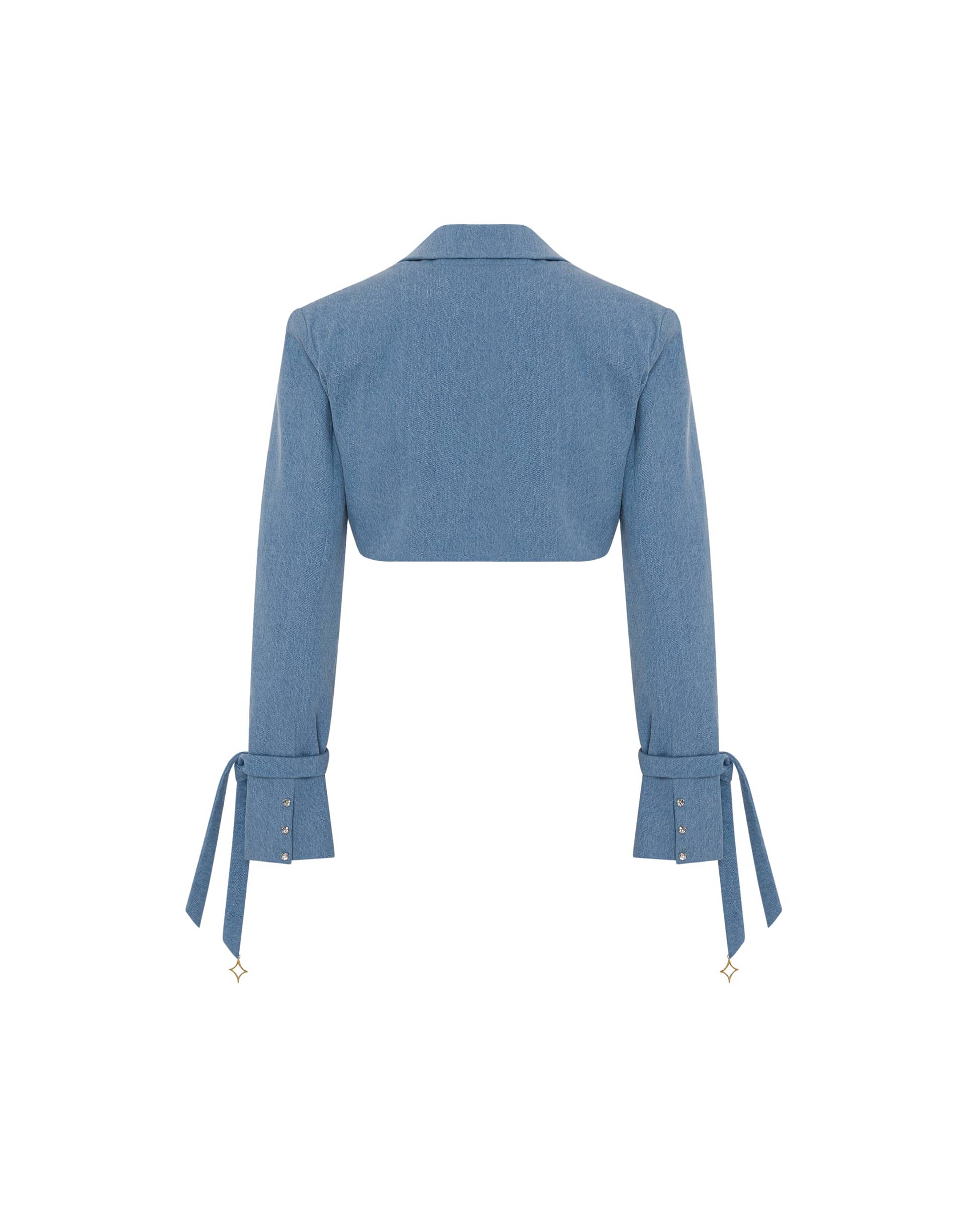 Denim Cropped Blazer made by ONORI