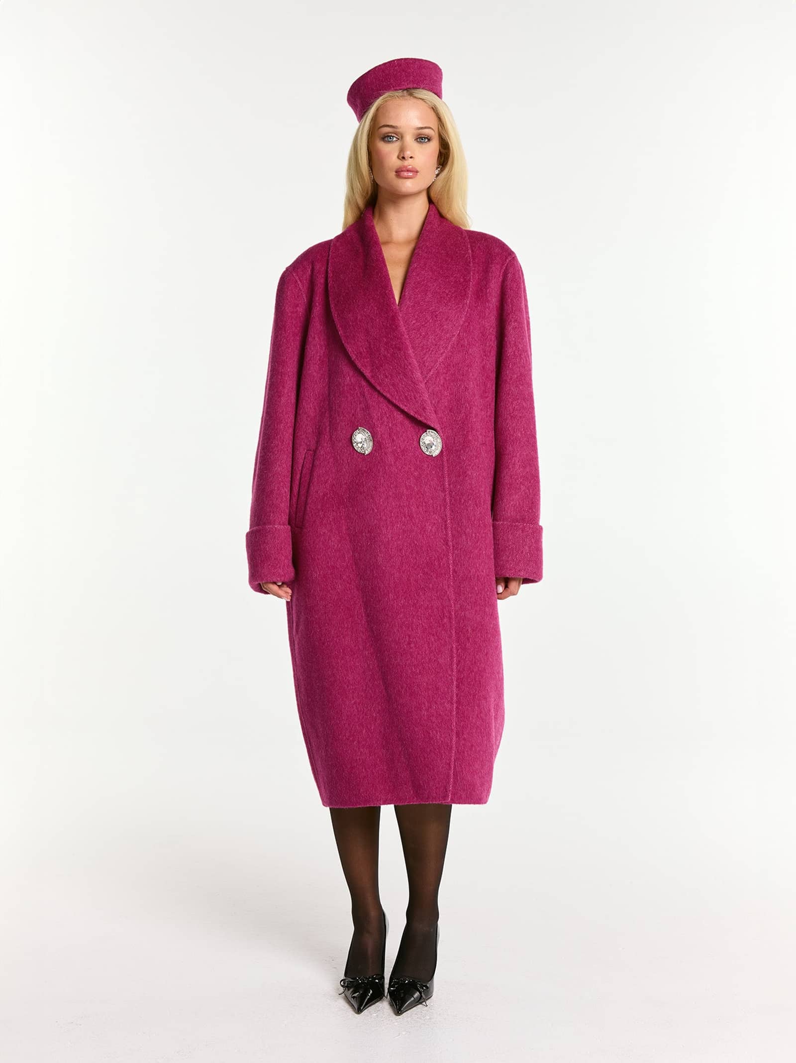 Audrina Coat (Rose Red) made by Nana Jacqueline