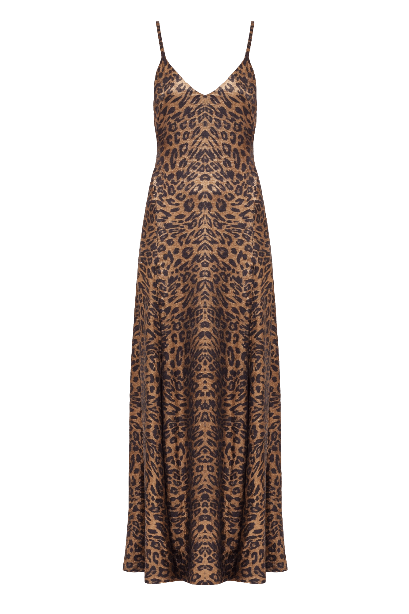 INES Leopard Metallic Fabric Long Open Back Dress made by UNDRESS