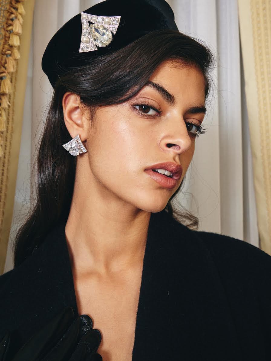 Brigette Earrings (White) in Silver made by Nana Jacqueline