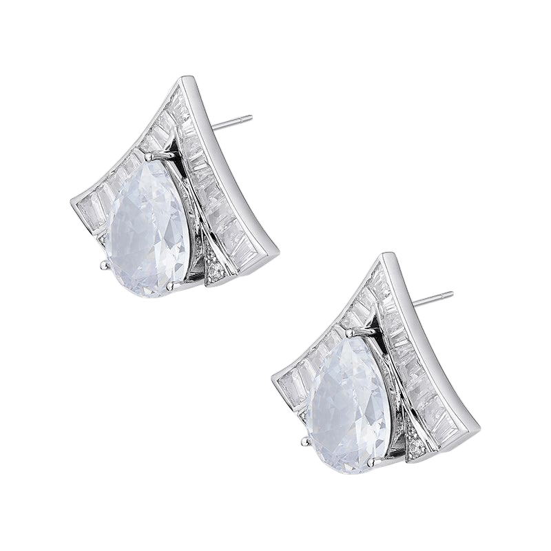 Brigette Earrings (White) in Silver made by Nana Jacqueline