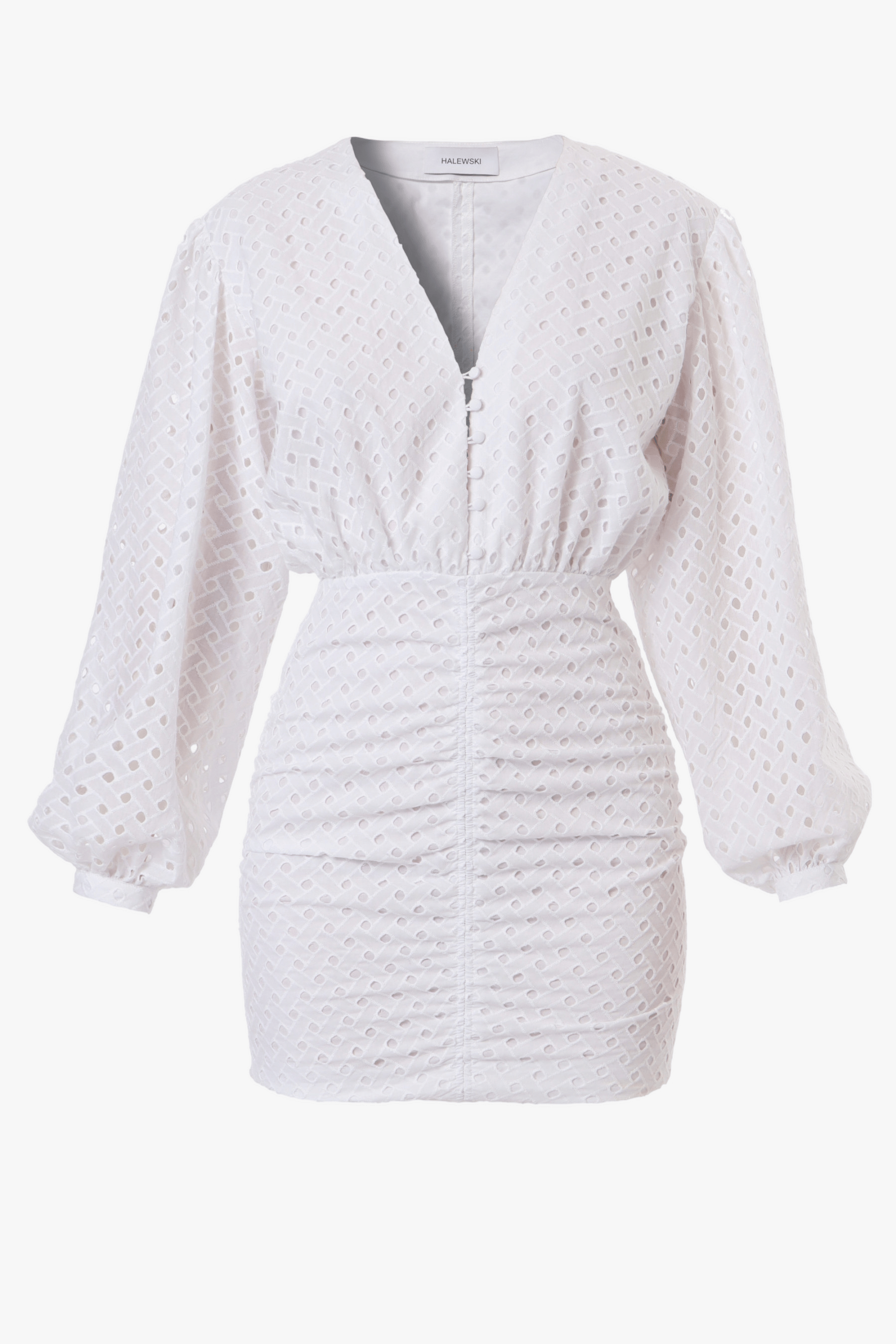 Dress Trudy Embroidered White made by HALEWSKI