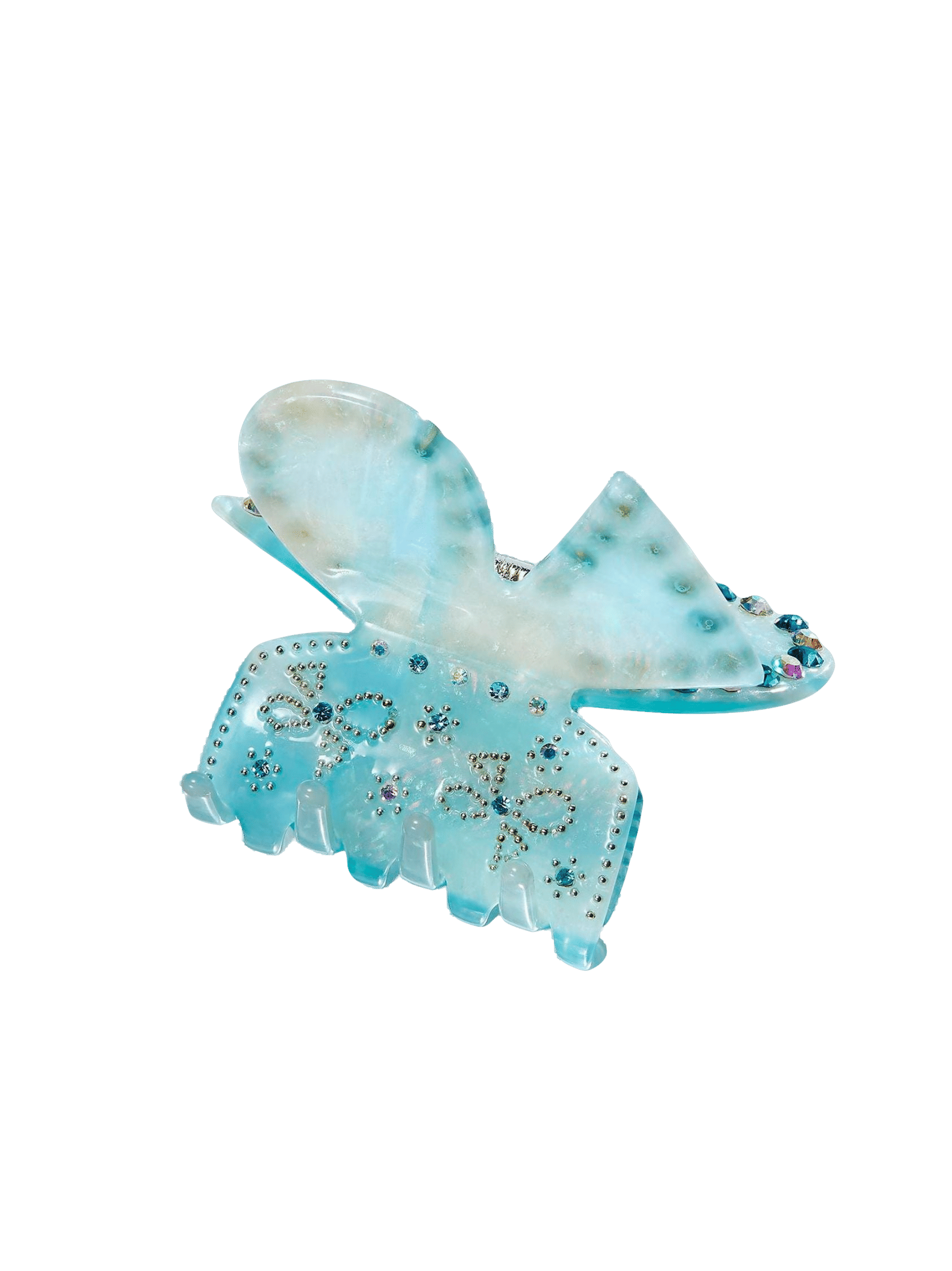 Chloe Crystal Butterfly Claw Clip (Blue) in Blue made by Nana Jacqueline