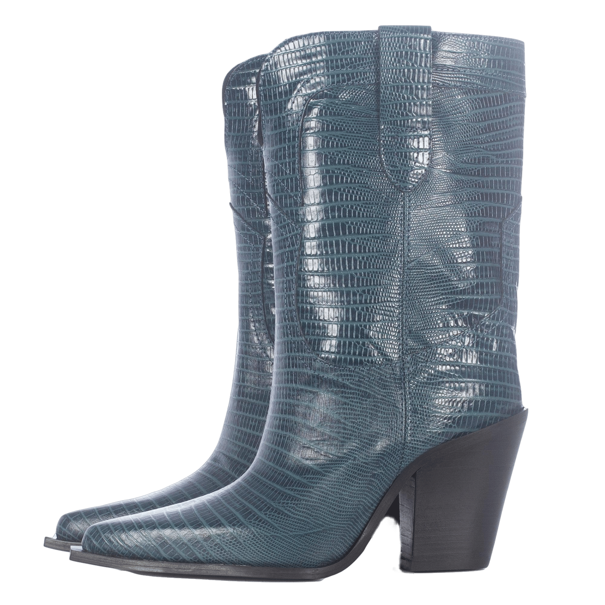 HELGA BLUE ANIMAL PRINT BOOTS made by Toral