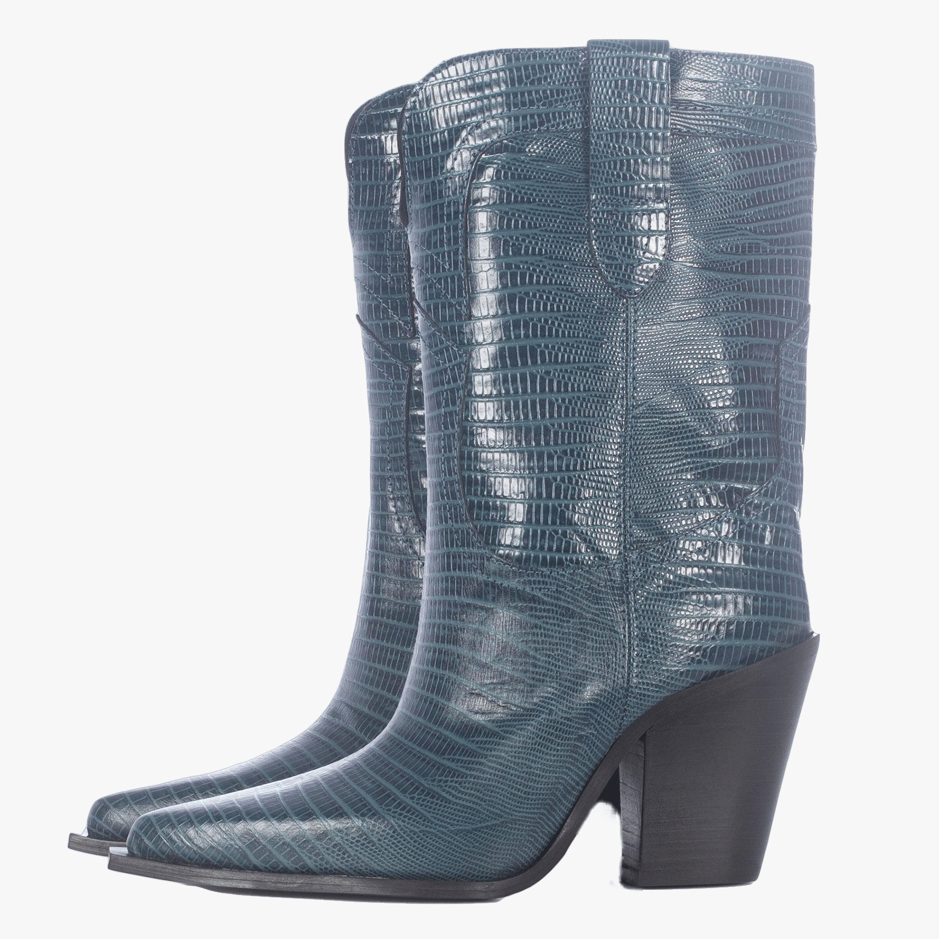 HELGA BLUE ANIMAL PRINT BOOTS made by Toral