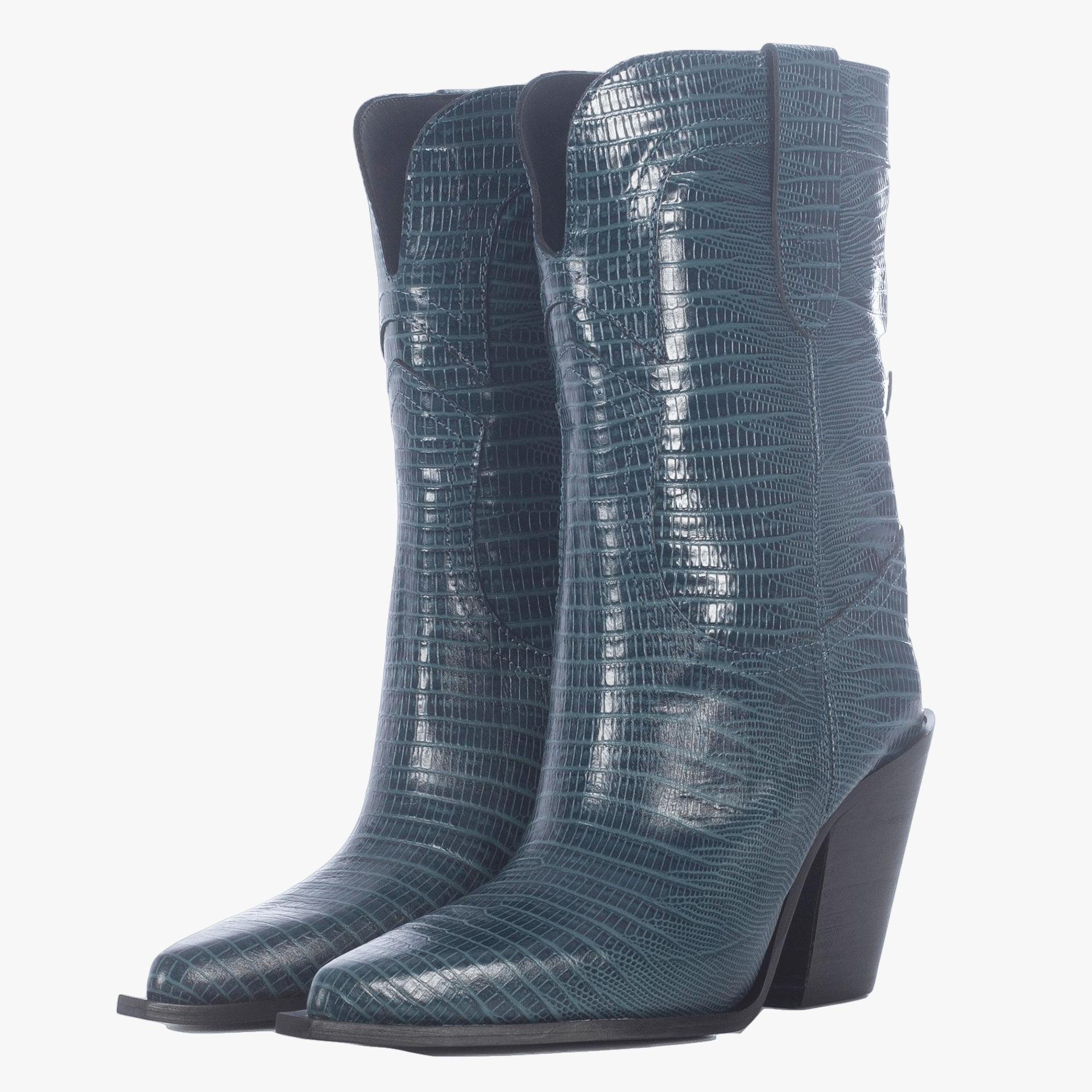 HELGA BLUE ANIMAL PRINT BOOTS made by Toral