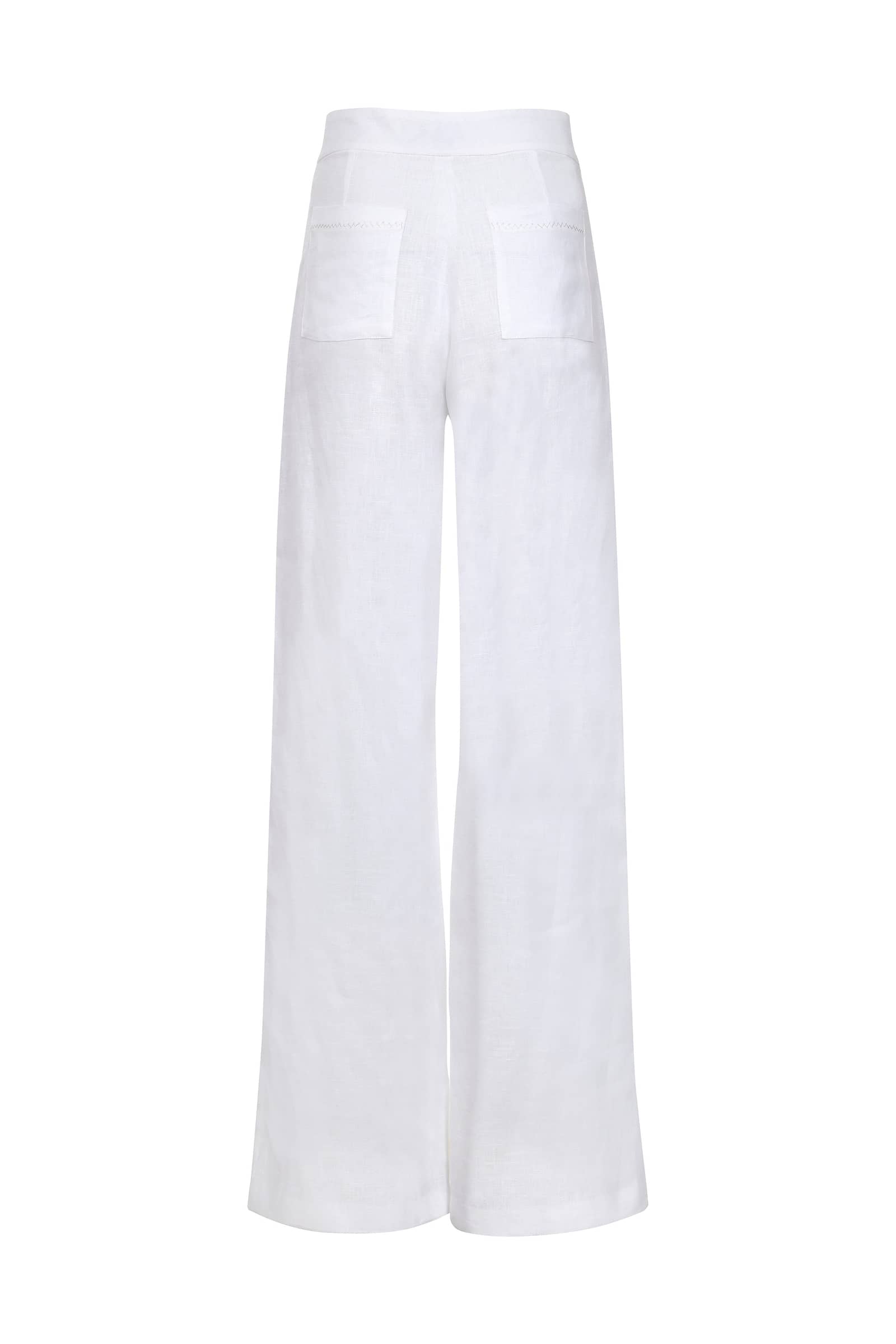 Paseo 100% Linen Pants - White made by Francesca Miranda