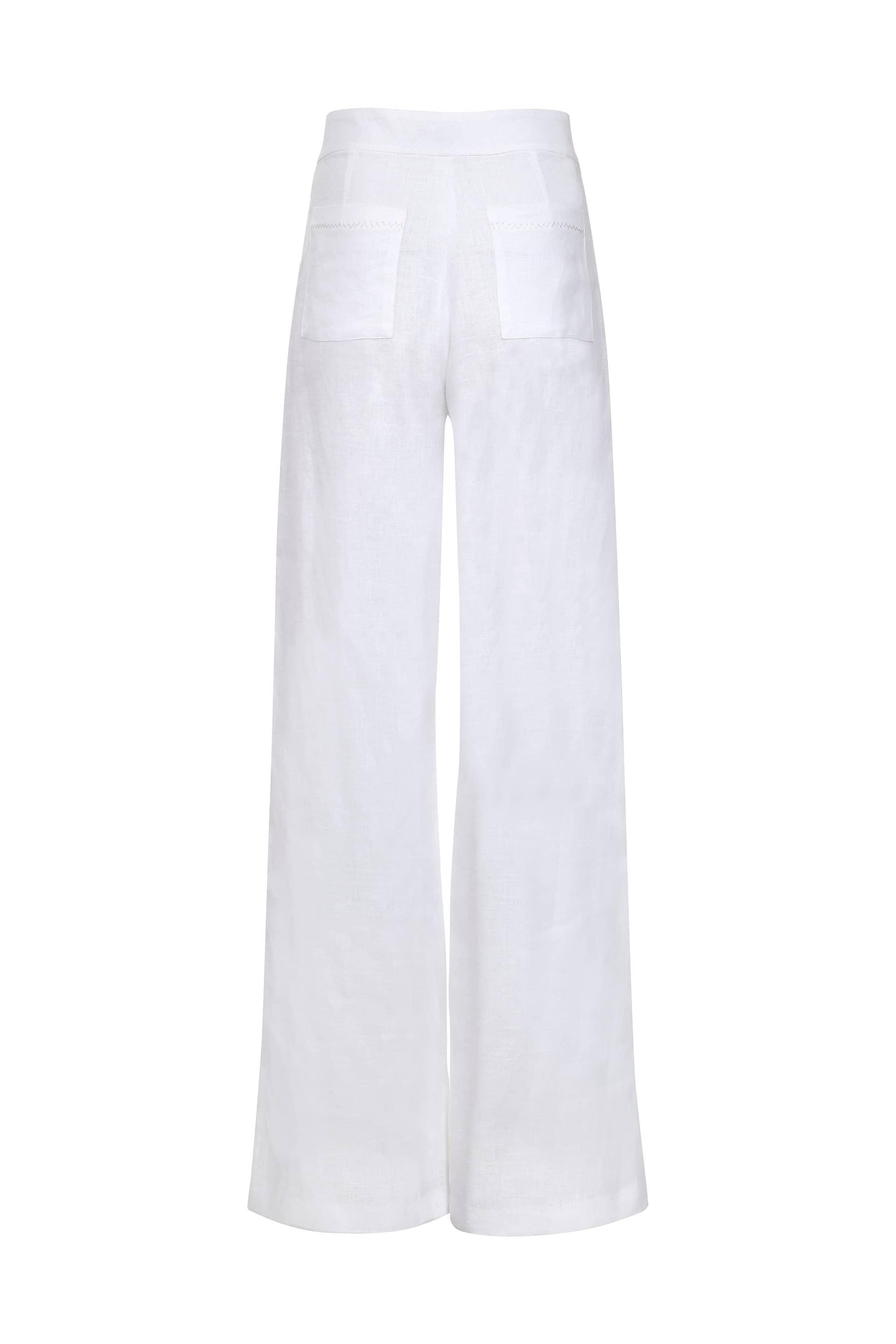 Paseo 100% Linen Pants - White made by Francesca Miranda