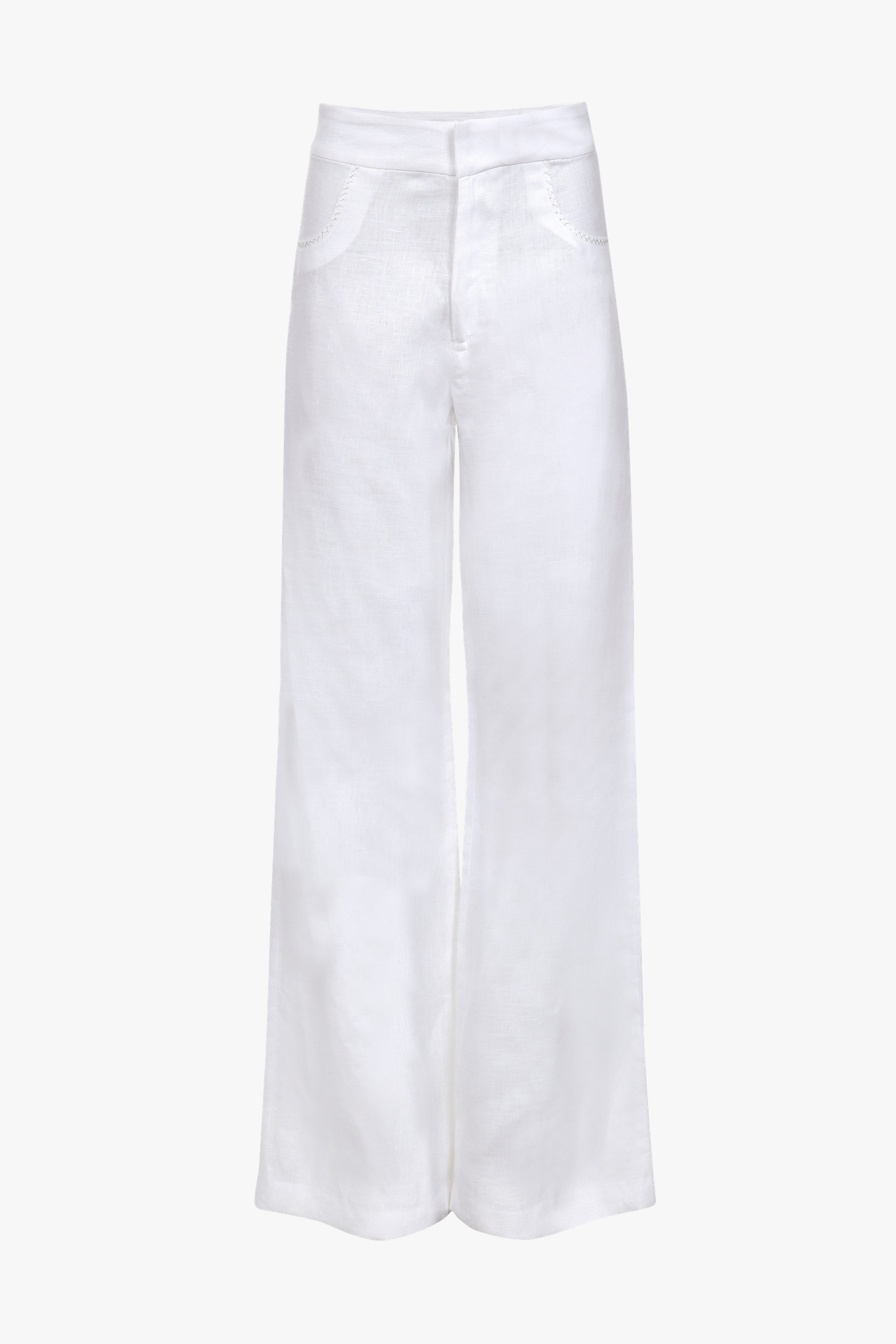Paseo 100% Linen Pants - White made by Francesca Miranda