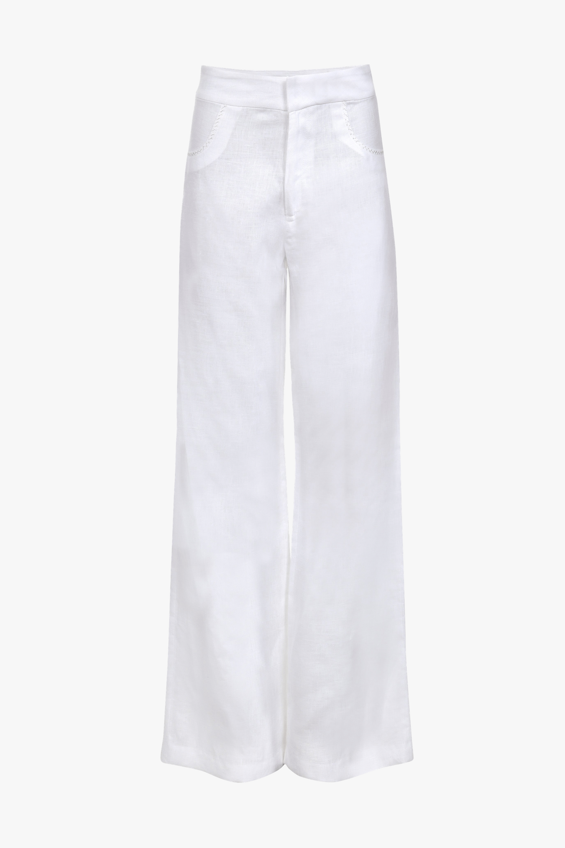 Paseo 100% Linen Pants - White made by Francesca Miranda