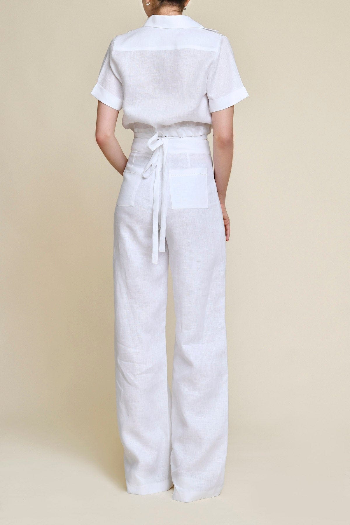Paseo 100% Linen Pants - White made by Francesca Miranda