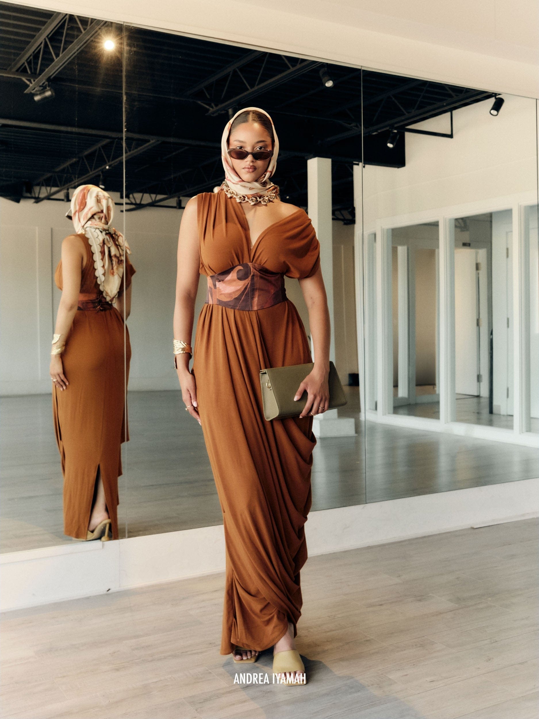 ADI KNIT KAFTAN - CAMEL made by Andrea Iyamah
