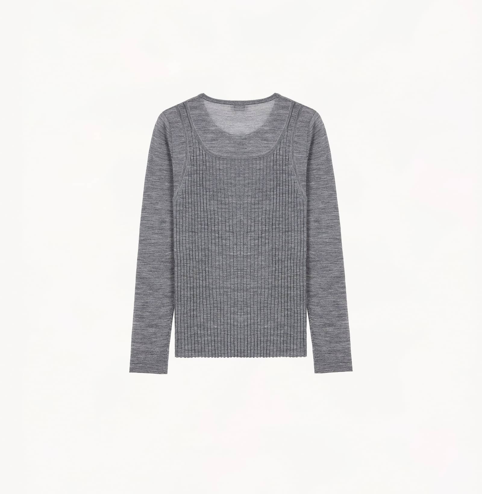 WOOL LAYERED CREWNECK TOP made by CRUSH Collection