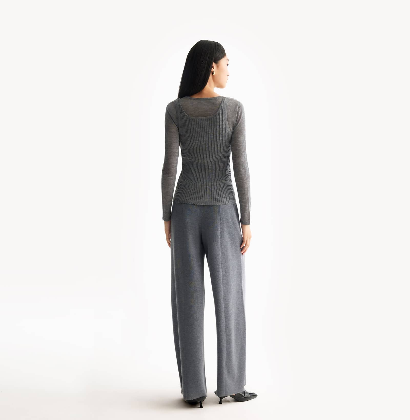 WOOL LAYERED CREWNECK TOP made by CRUSH Collection