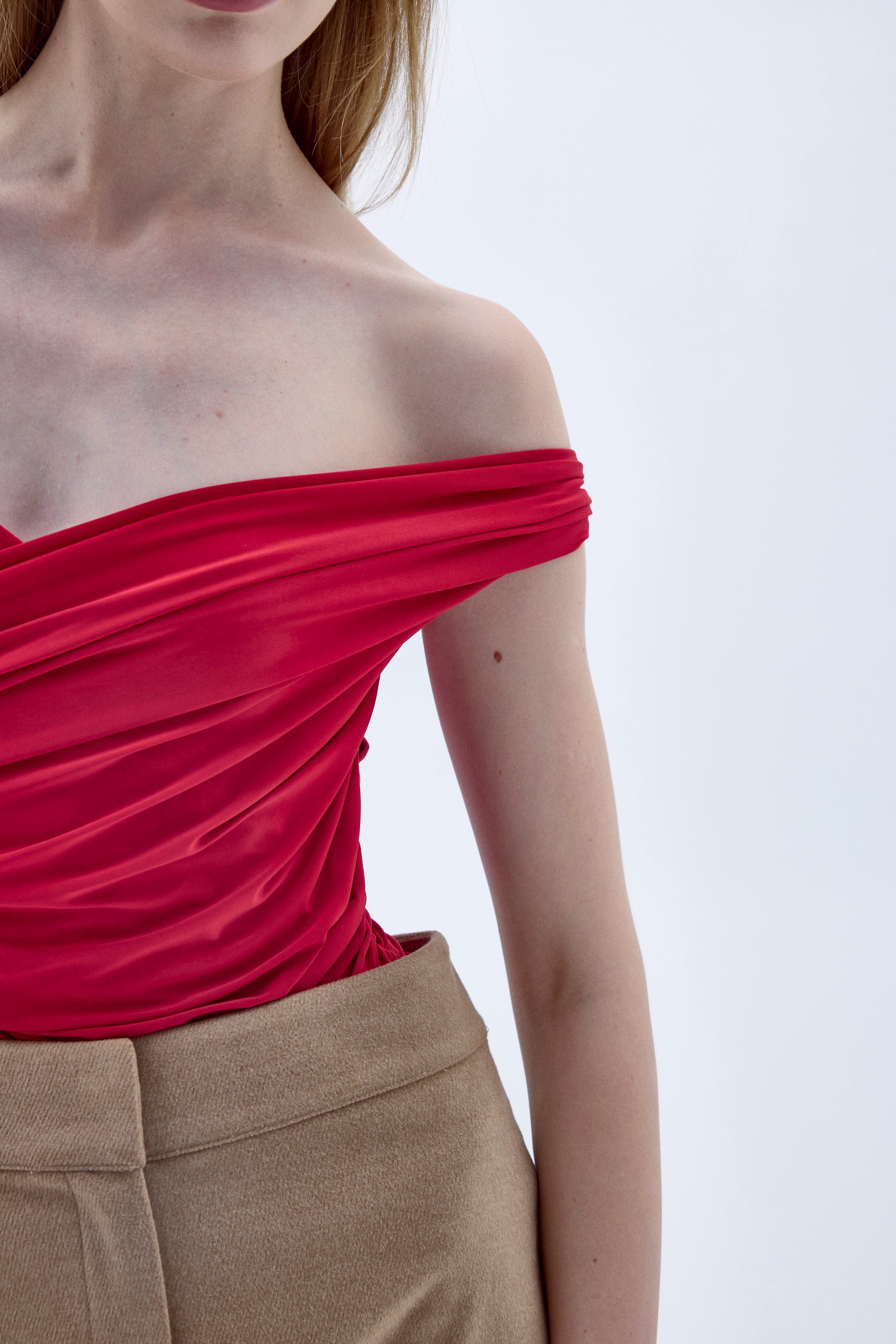 Cheri Blouse In Fiery Red made by Nazli Ceren