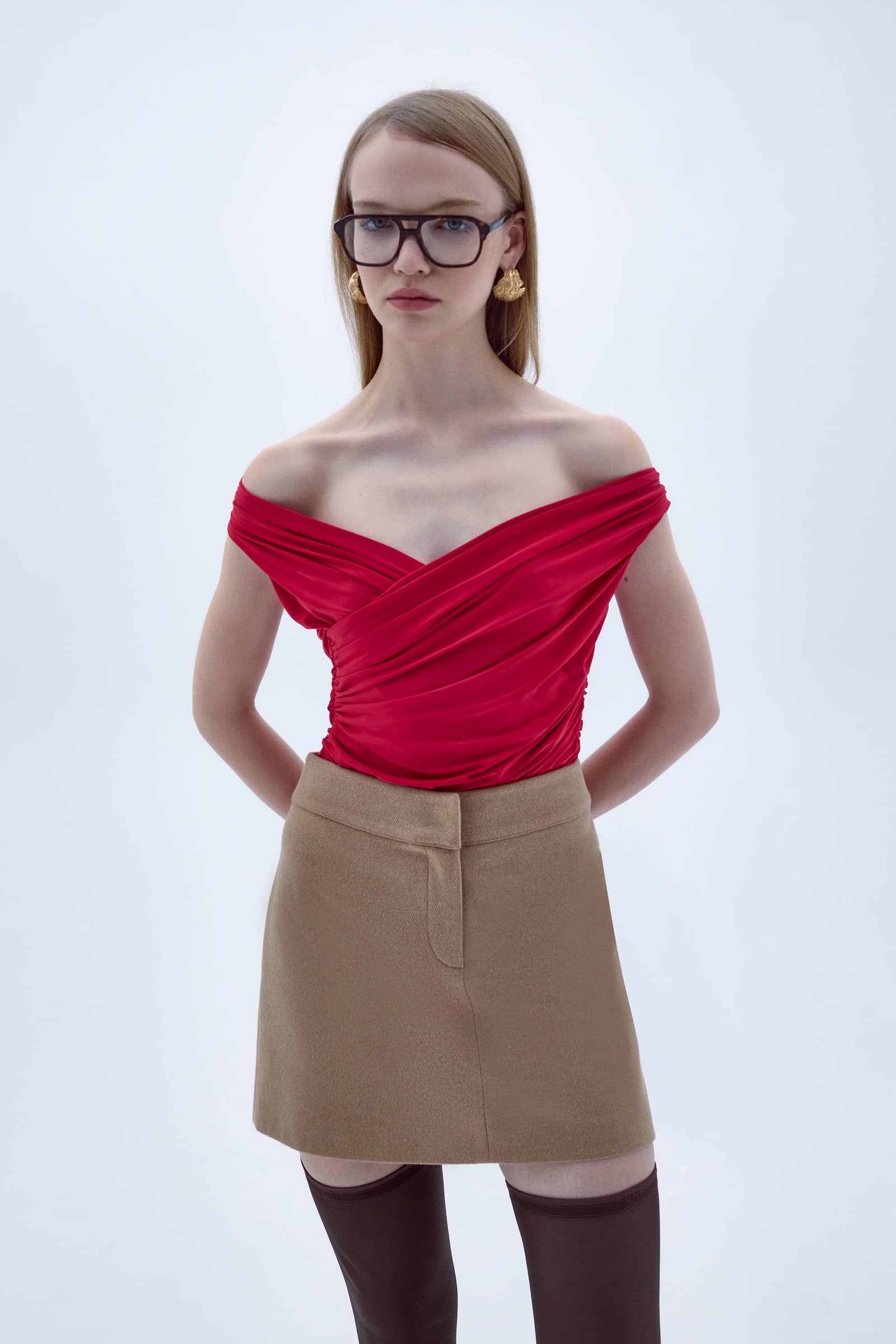 Cheri Blouse In Fiery Red made by Nazli Ceren