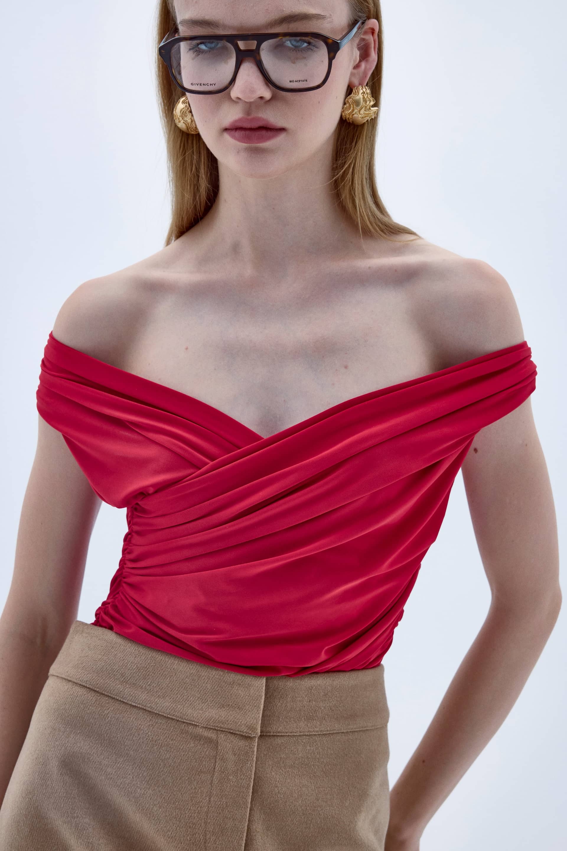 Cheri Blouse In Fiery Red made by Nazli Ceren