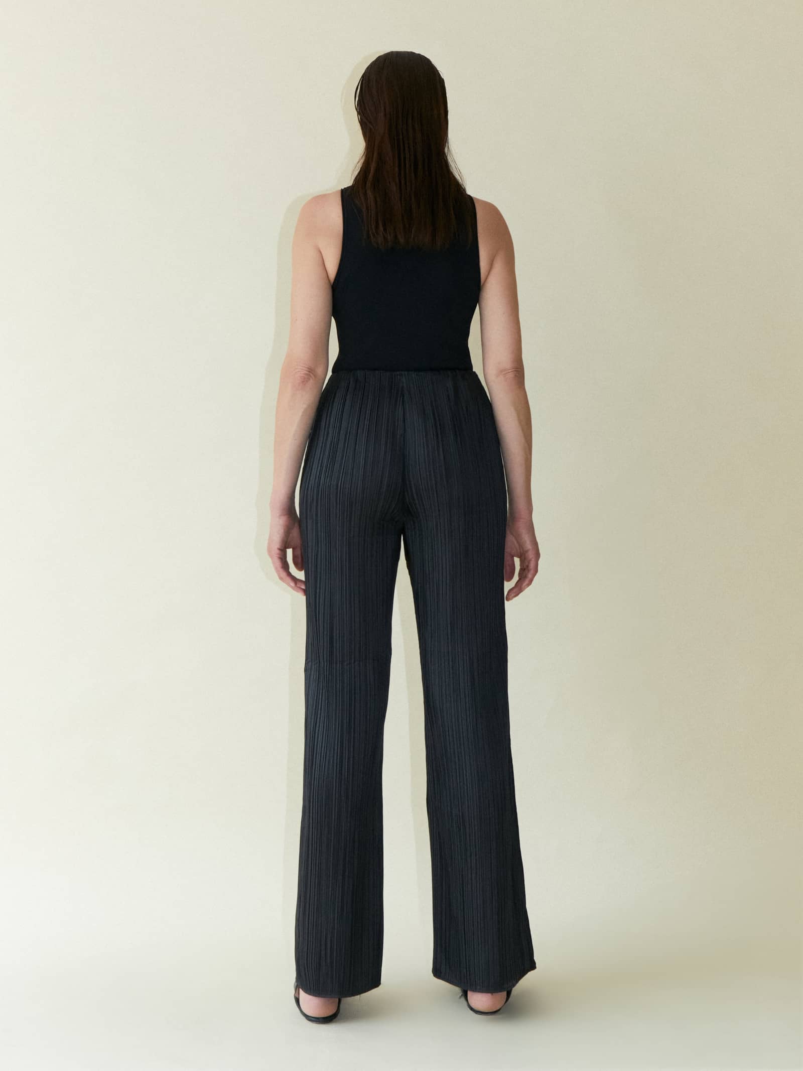 Tree Bark Mini Flare Trousers - Black made by CAHAYA STUDIOS