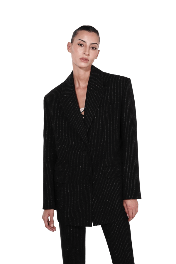 TAILORED PINSTRIPED BLAZER made by NUÉ