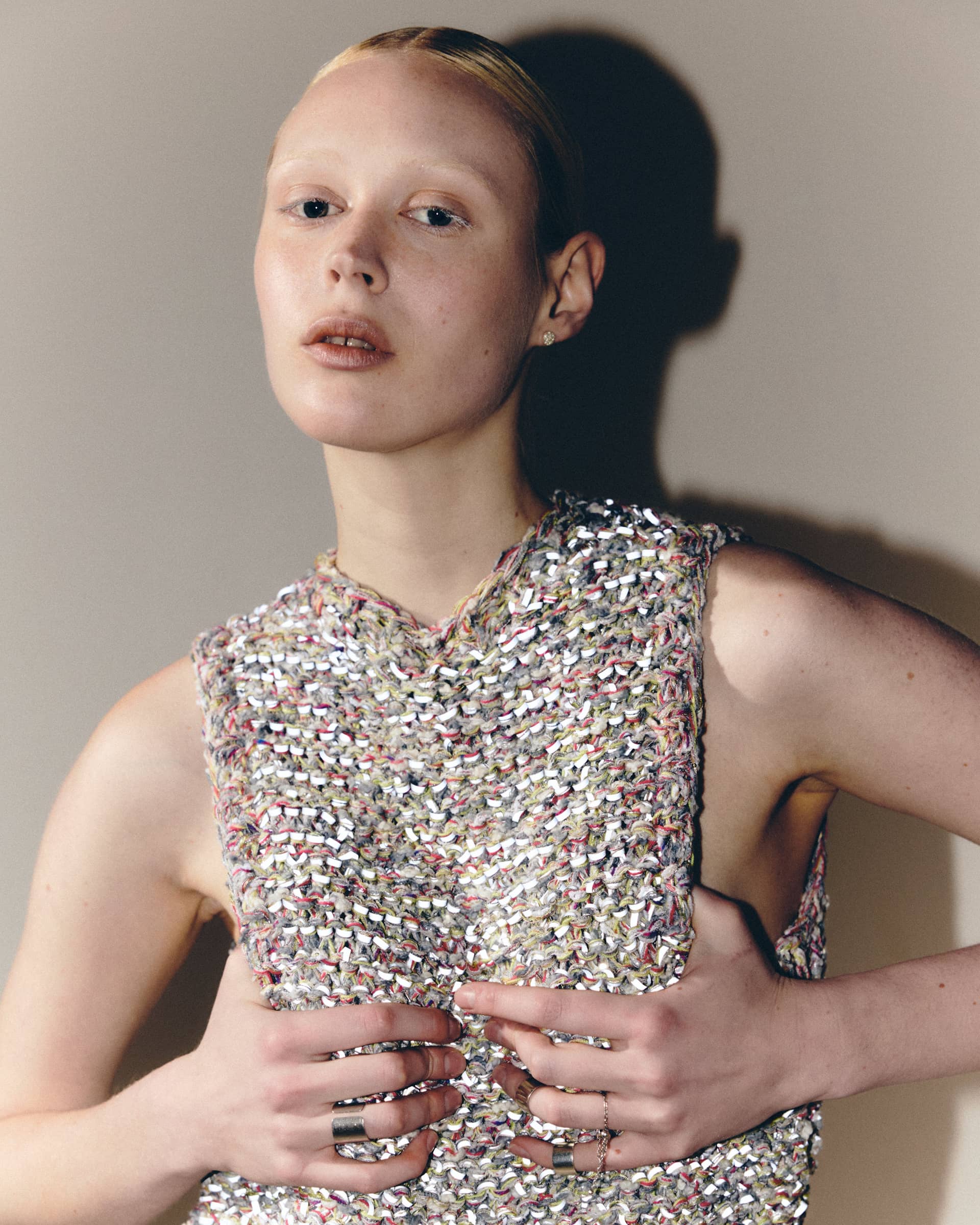 Reflective couture top made by KNITEL