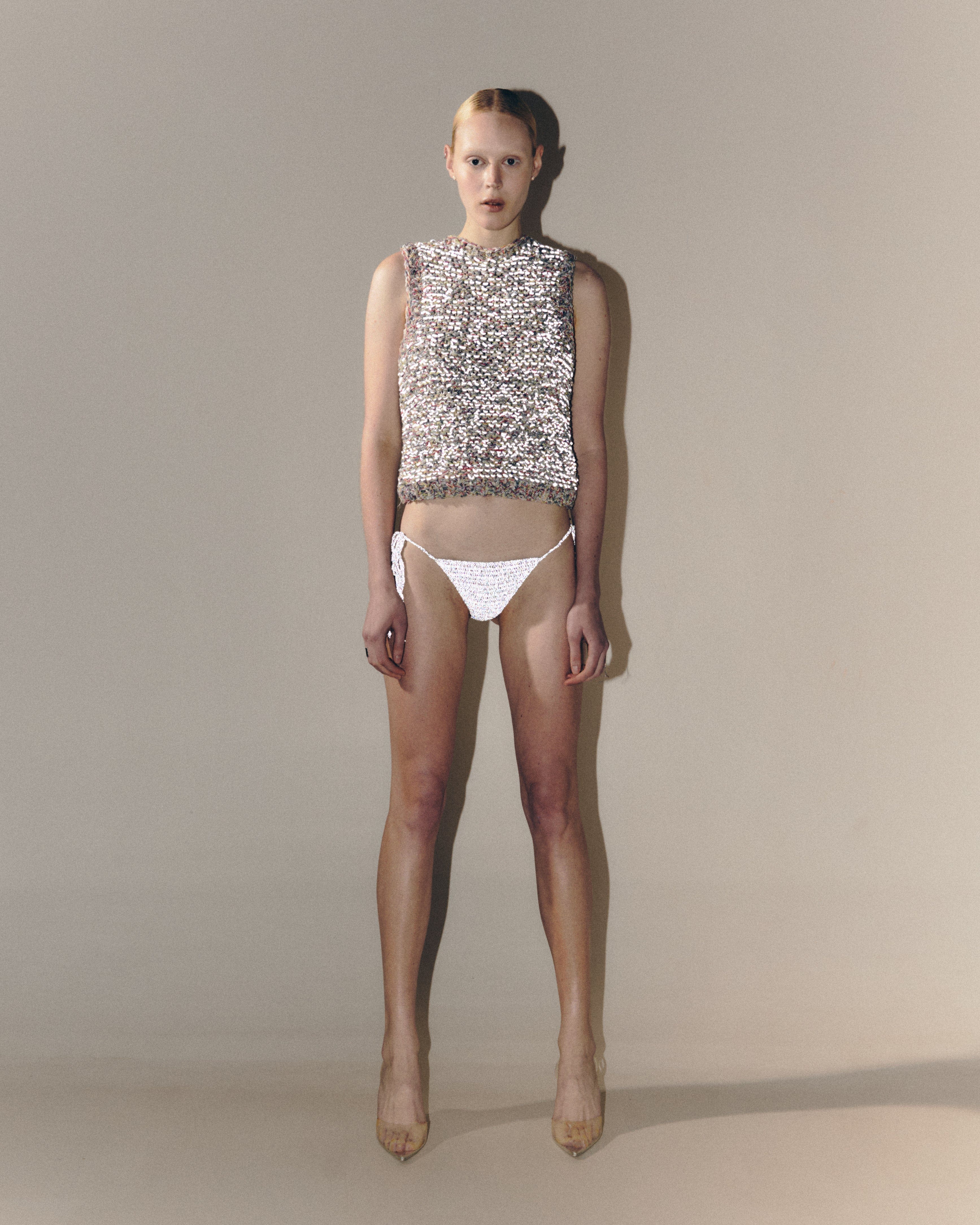 Reflective couture top made by KNITEL