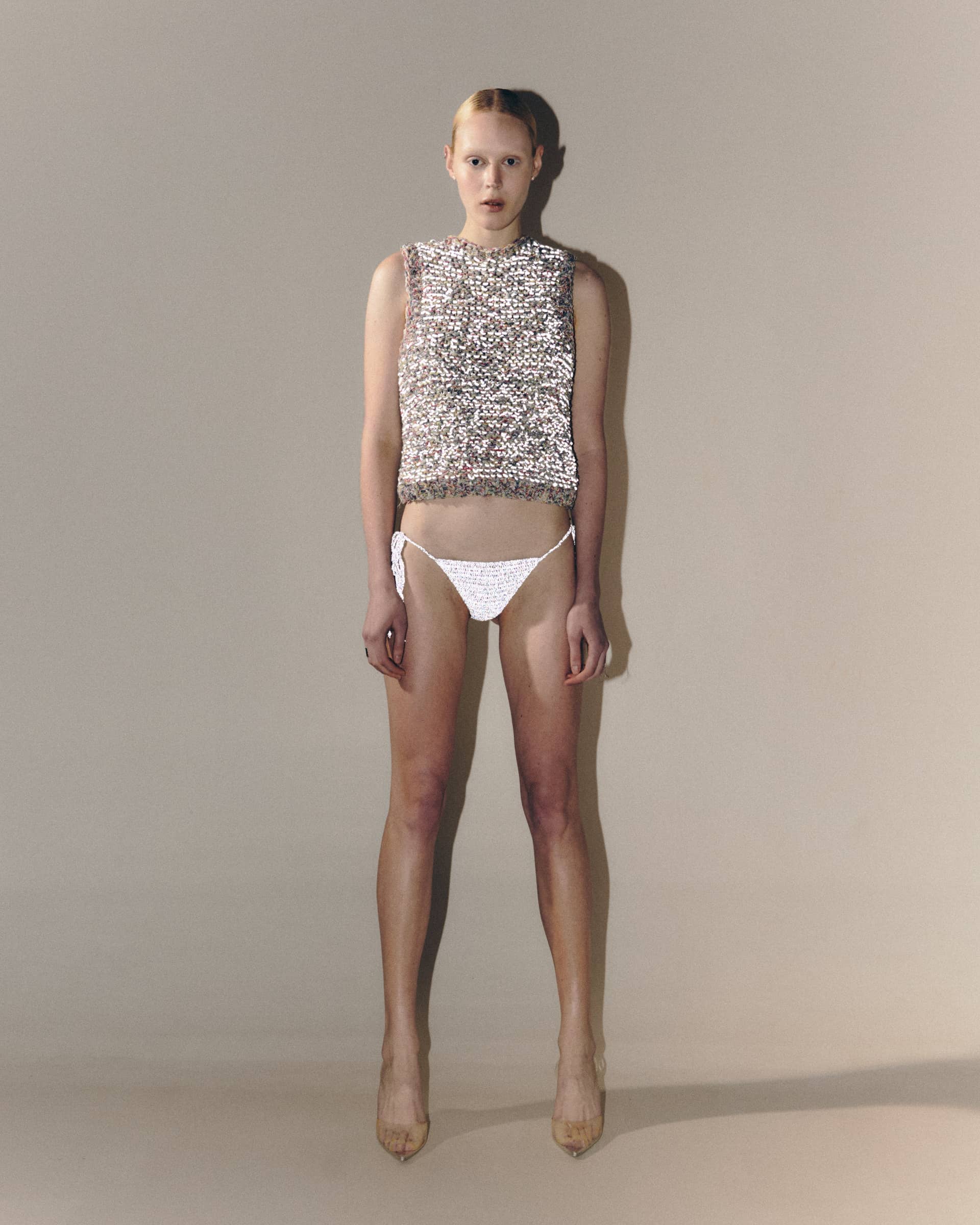 Reflective couture top made by KNITEL