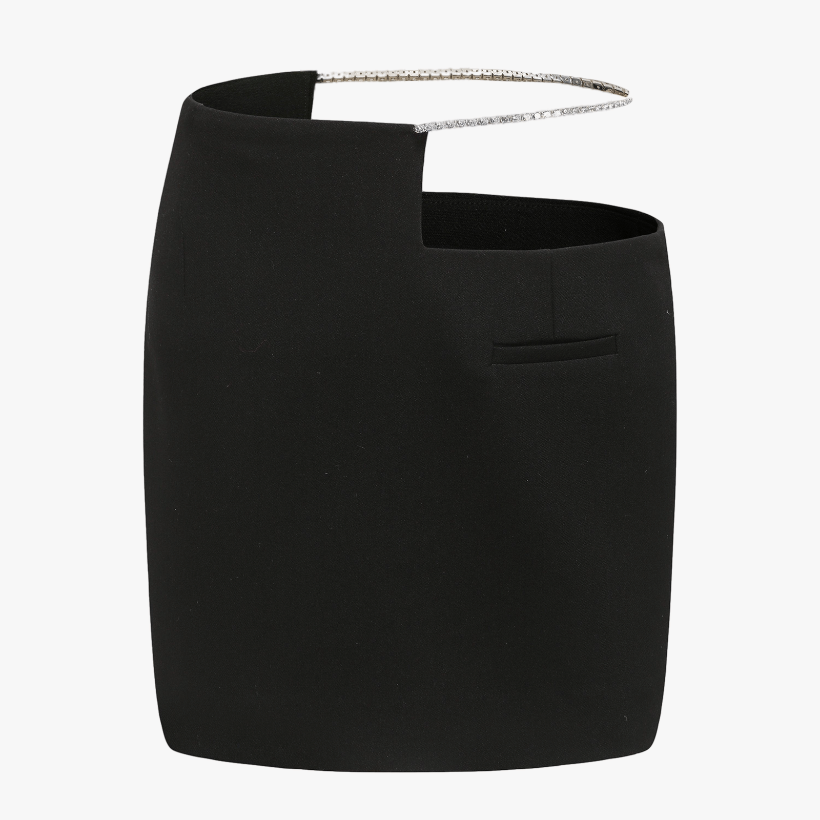 Black Zircon Diamond Chain Skirt (Final Sale) in Black made by Nana Jacqueline