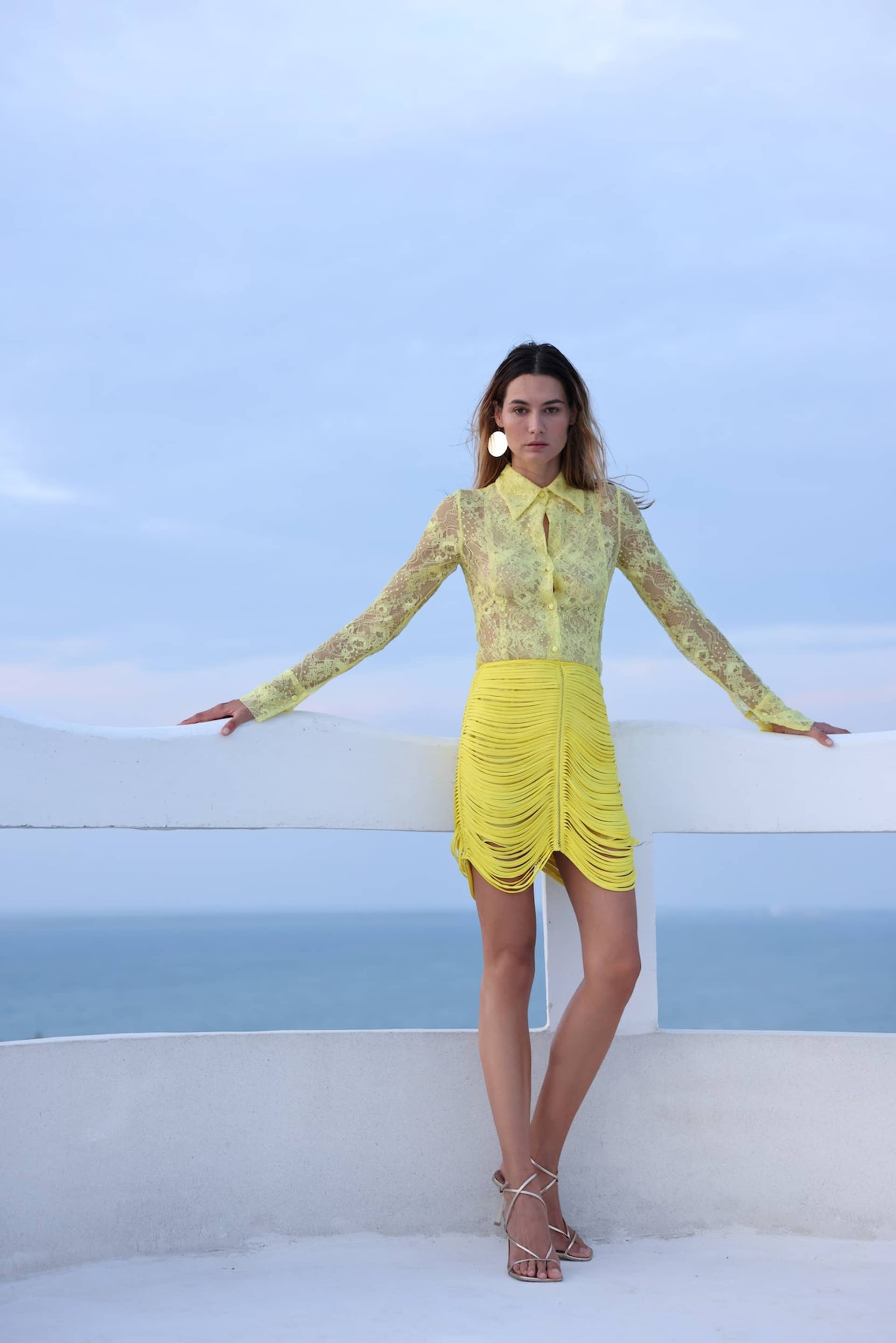 Danielle Mini Skirt - Yellow made by Francesca Miranda