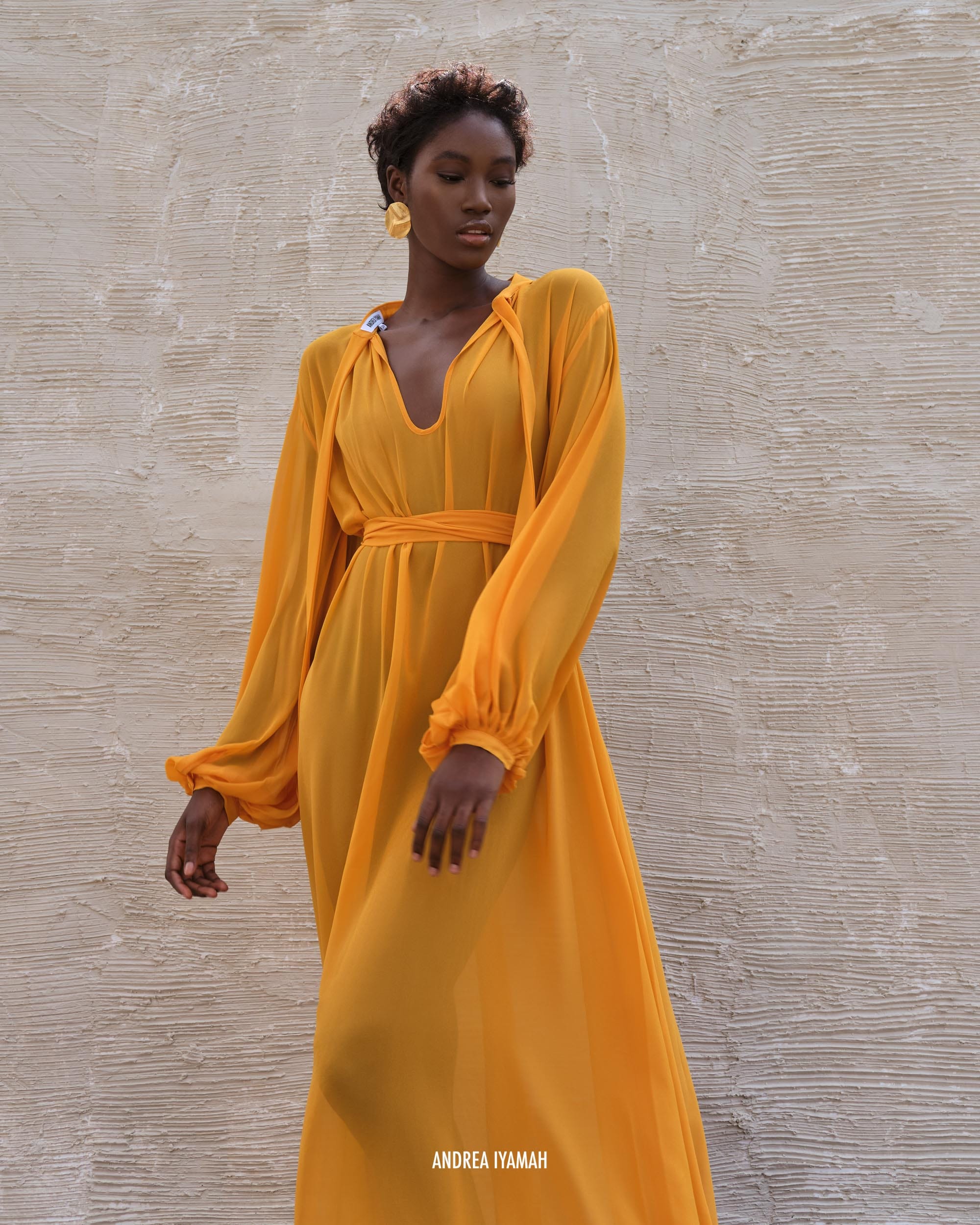 SADE COVER-UP MARIGOLD DRESS made by Andrea Iyamah