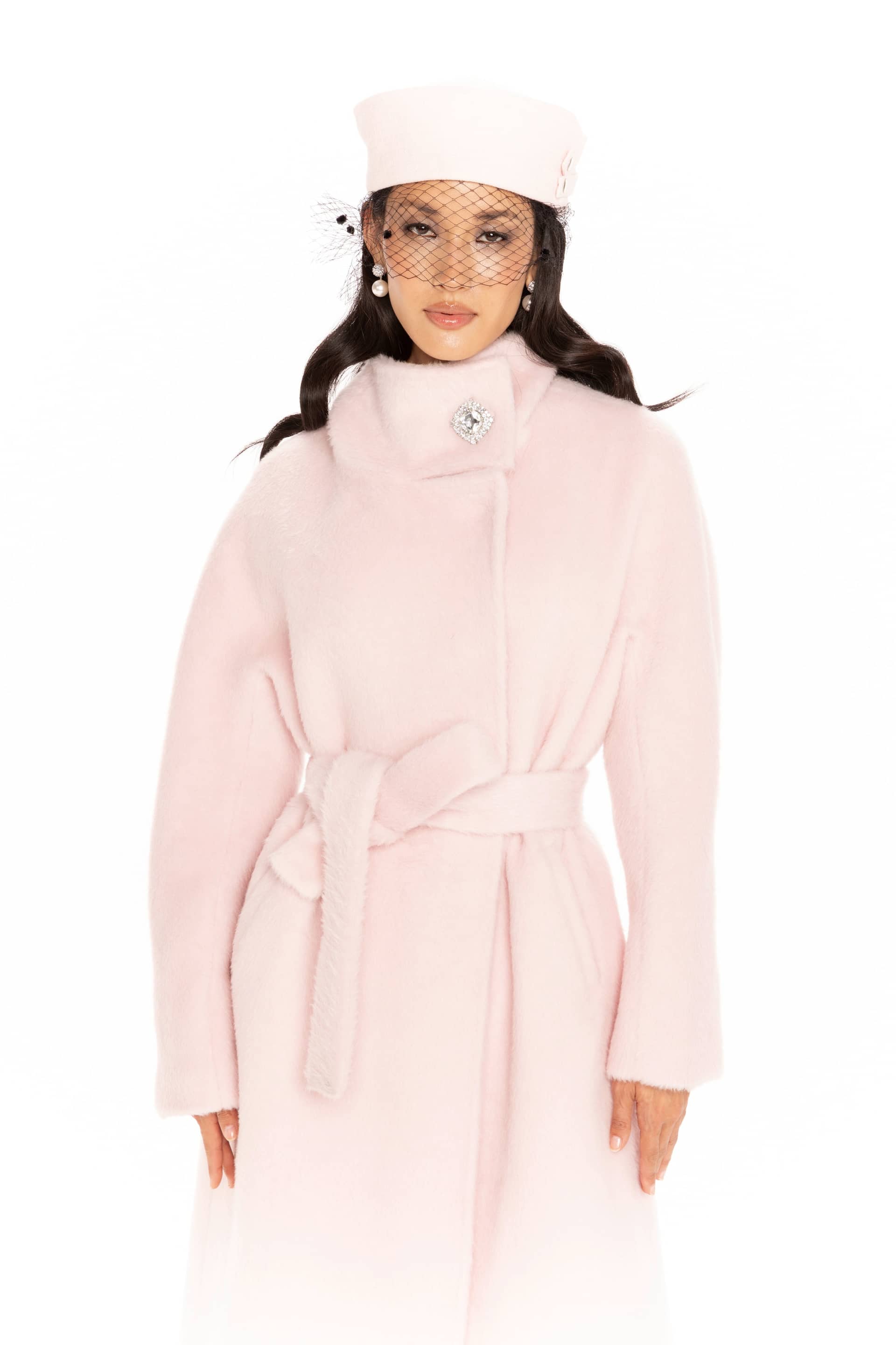 Audrey Long Coat (Pink) made by Nana Jacqueline