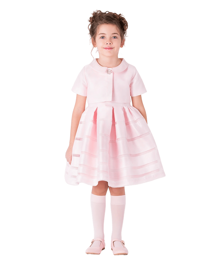 Pearl Pink Satin Girls Dress made by Mama Luma