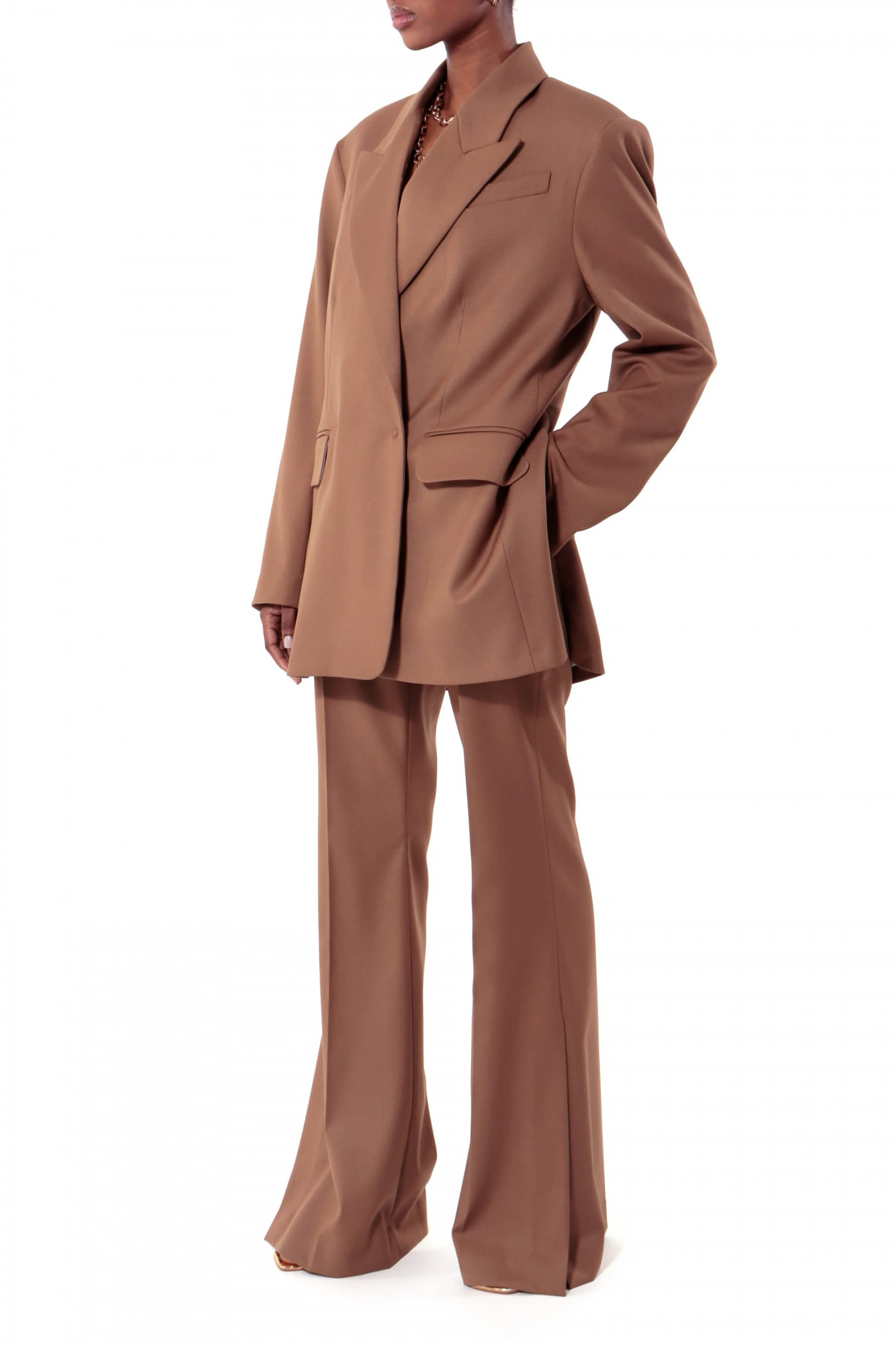 Blair Camel Brown Blazer made by HALEWSKI